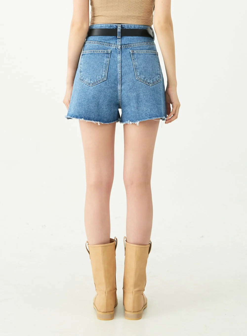 Raw Hem Denim Shorts CU5 - Image 6