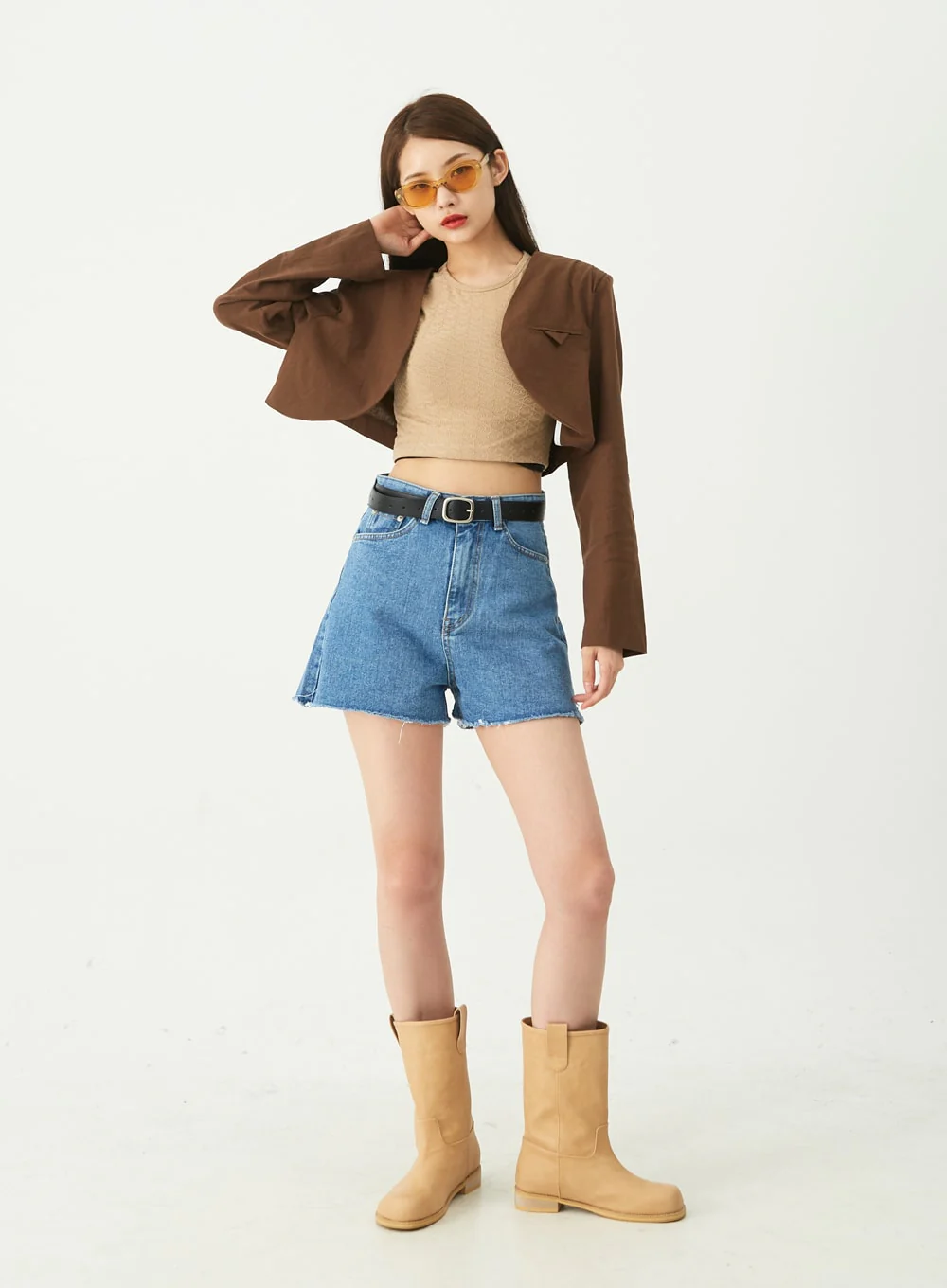 Raw Hem Denim Shorts CU5 - Image 7