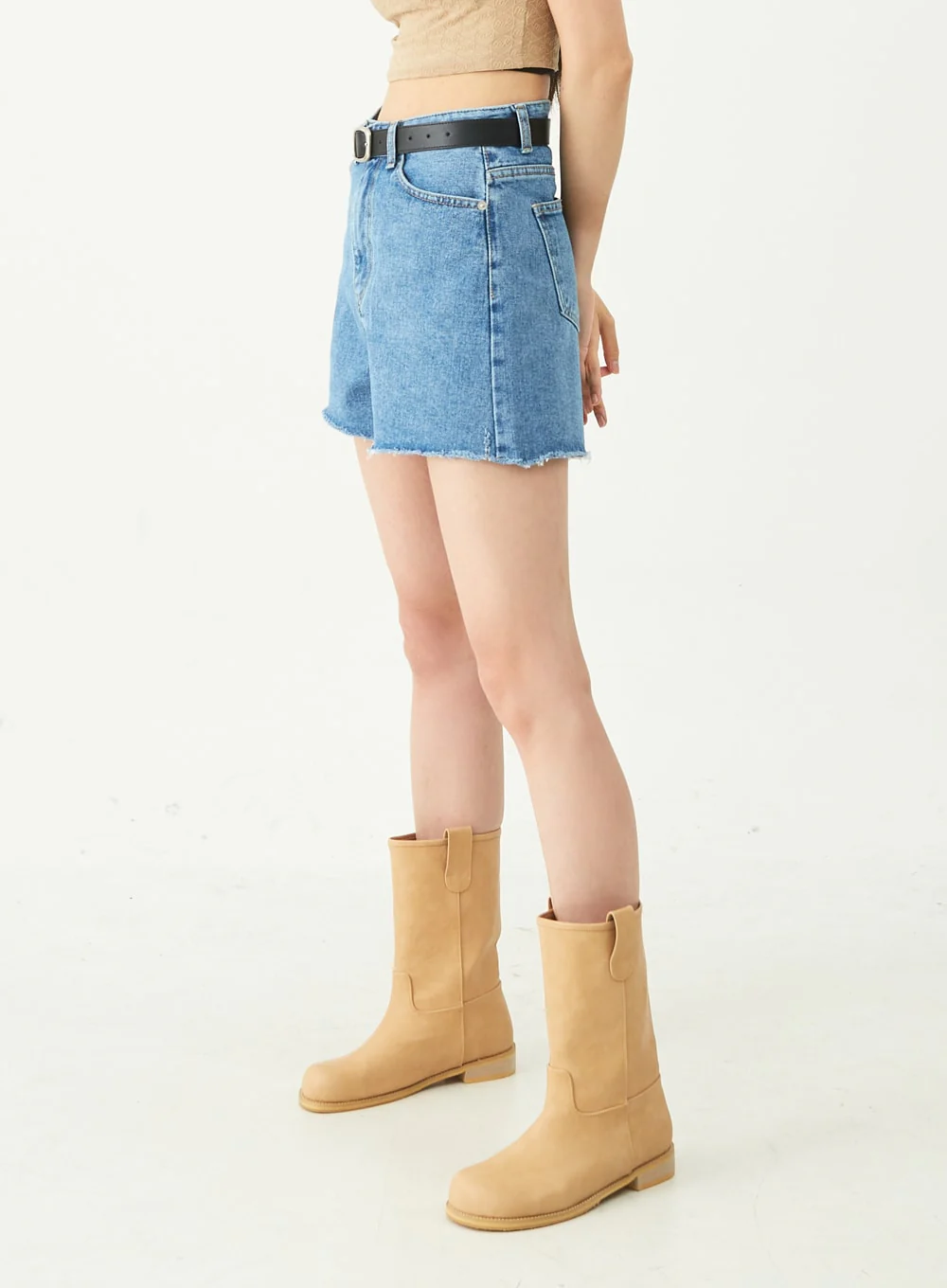 Raw Hem Denim Shorts CU5 - Image 9