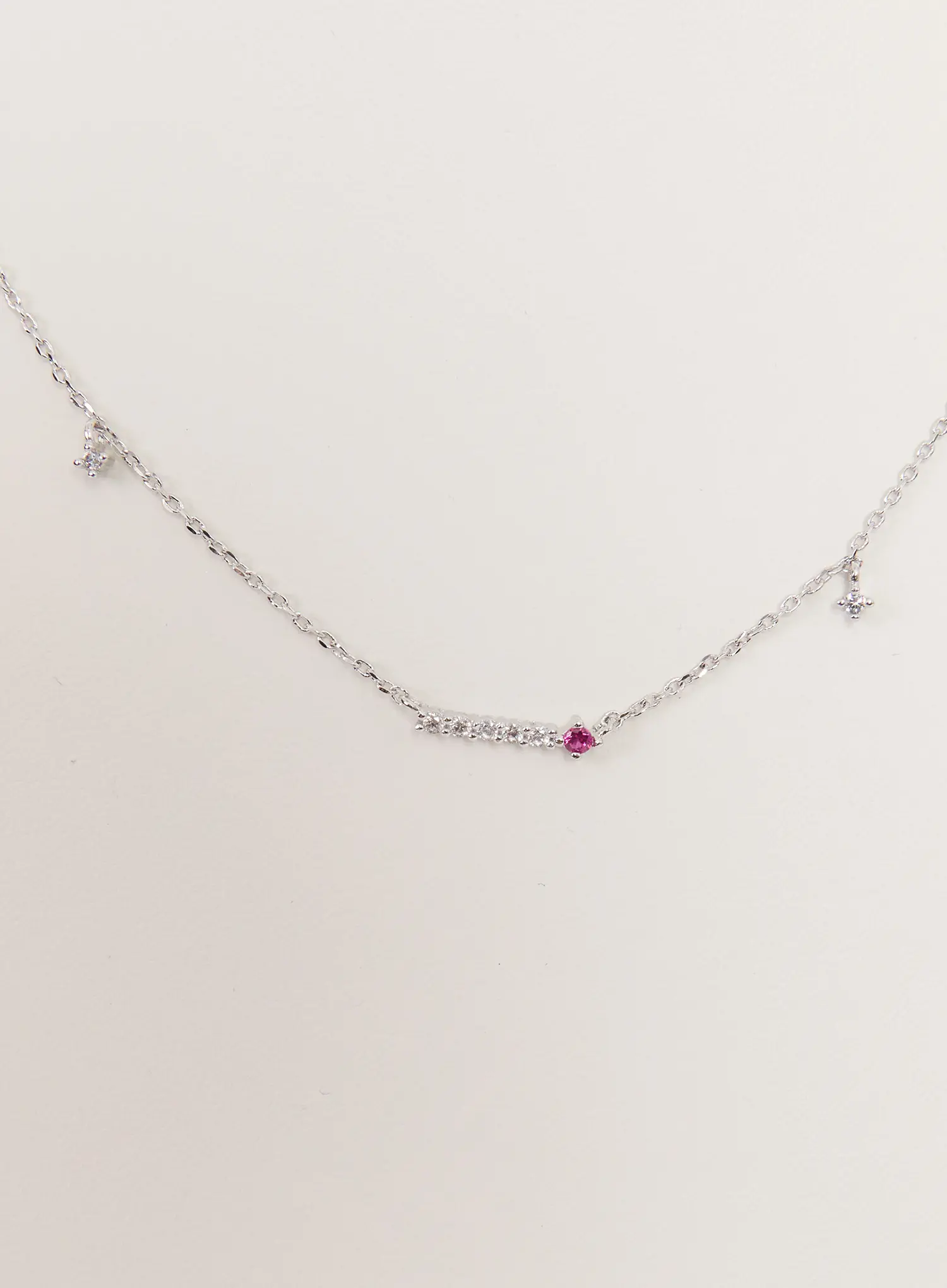 Red Cubic Charm Necklace IS517 - Image 5