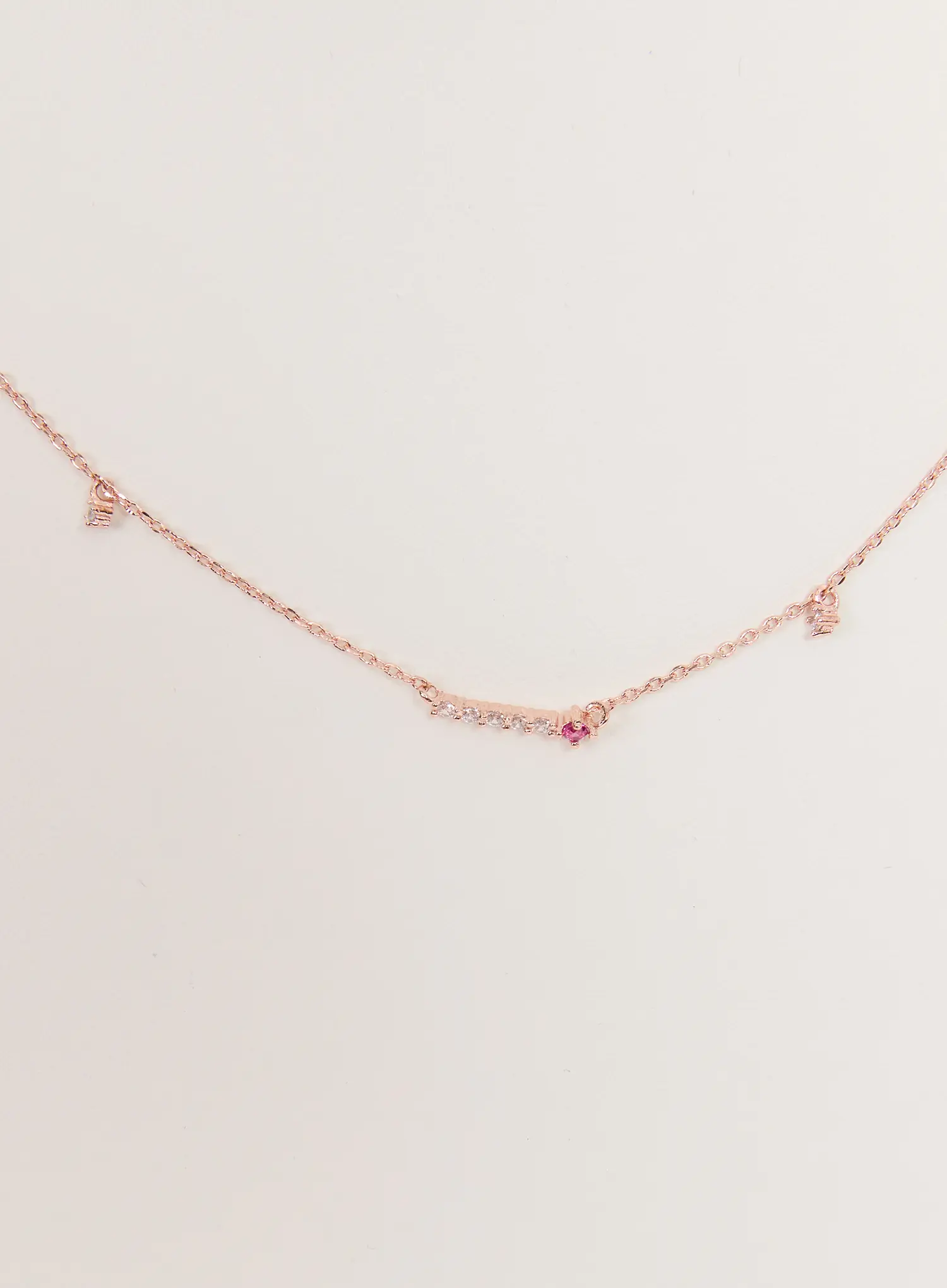 Red Cubic Charm Necklace IS517 - Image 6