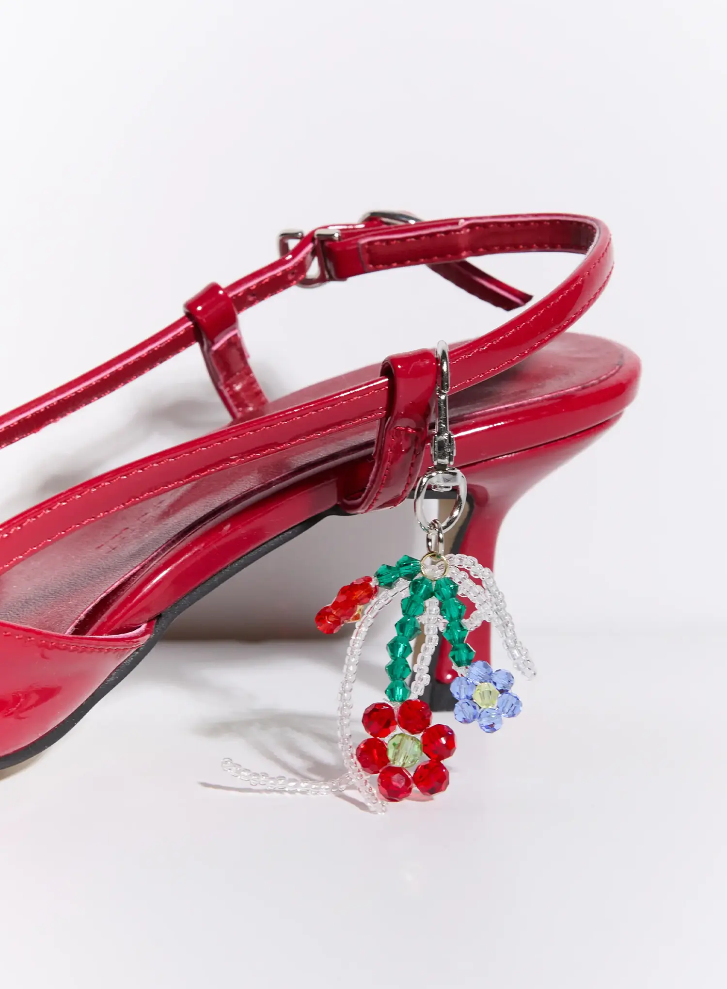 Red Flower Ribbon Keychain IS516 - Image 4