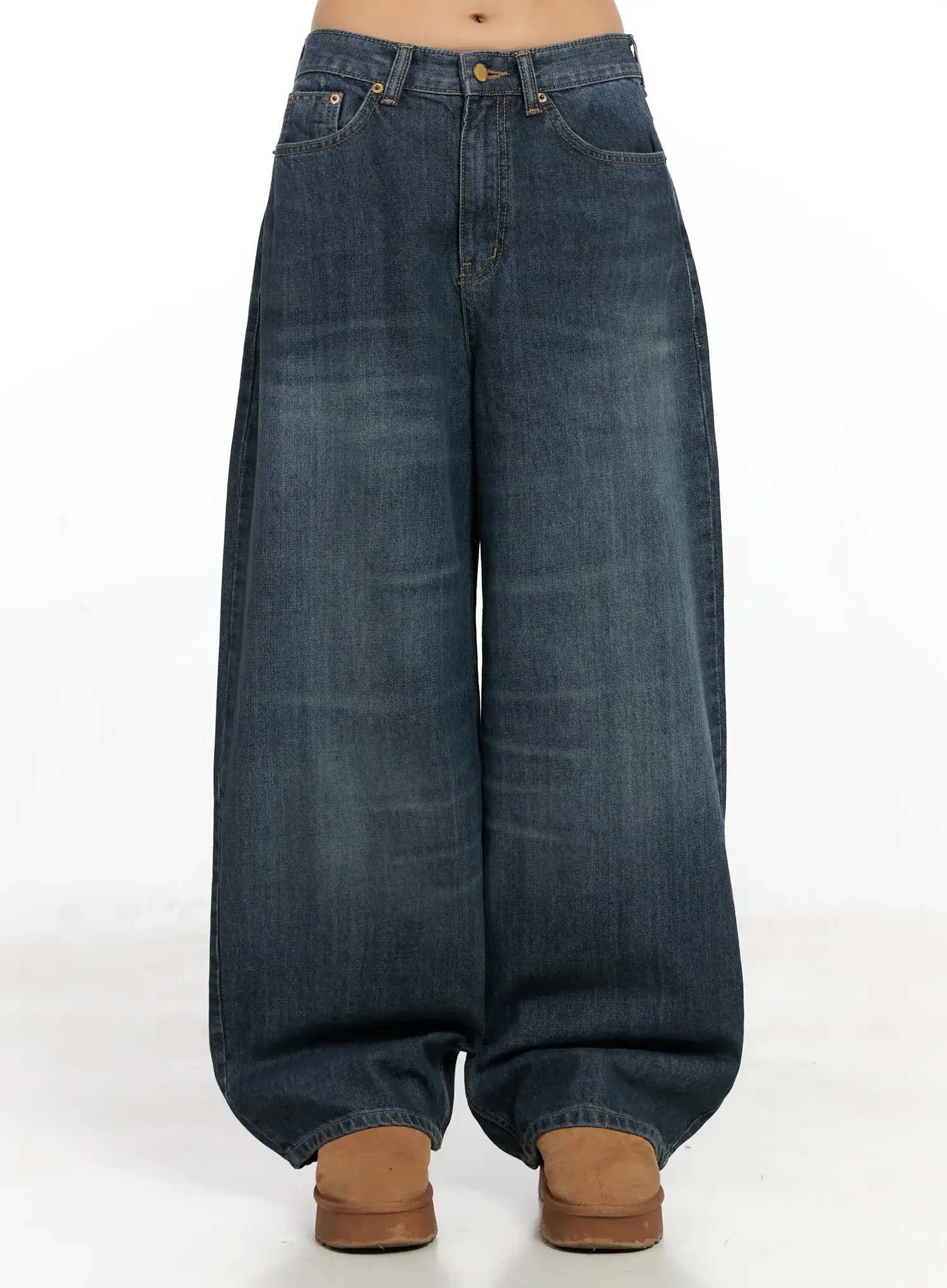 Regina Contrast Stitch Baggy Jeans IN528 - Image 2