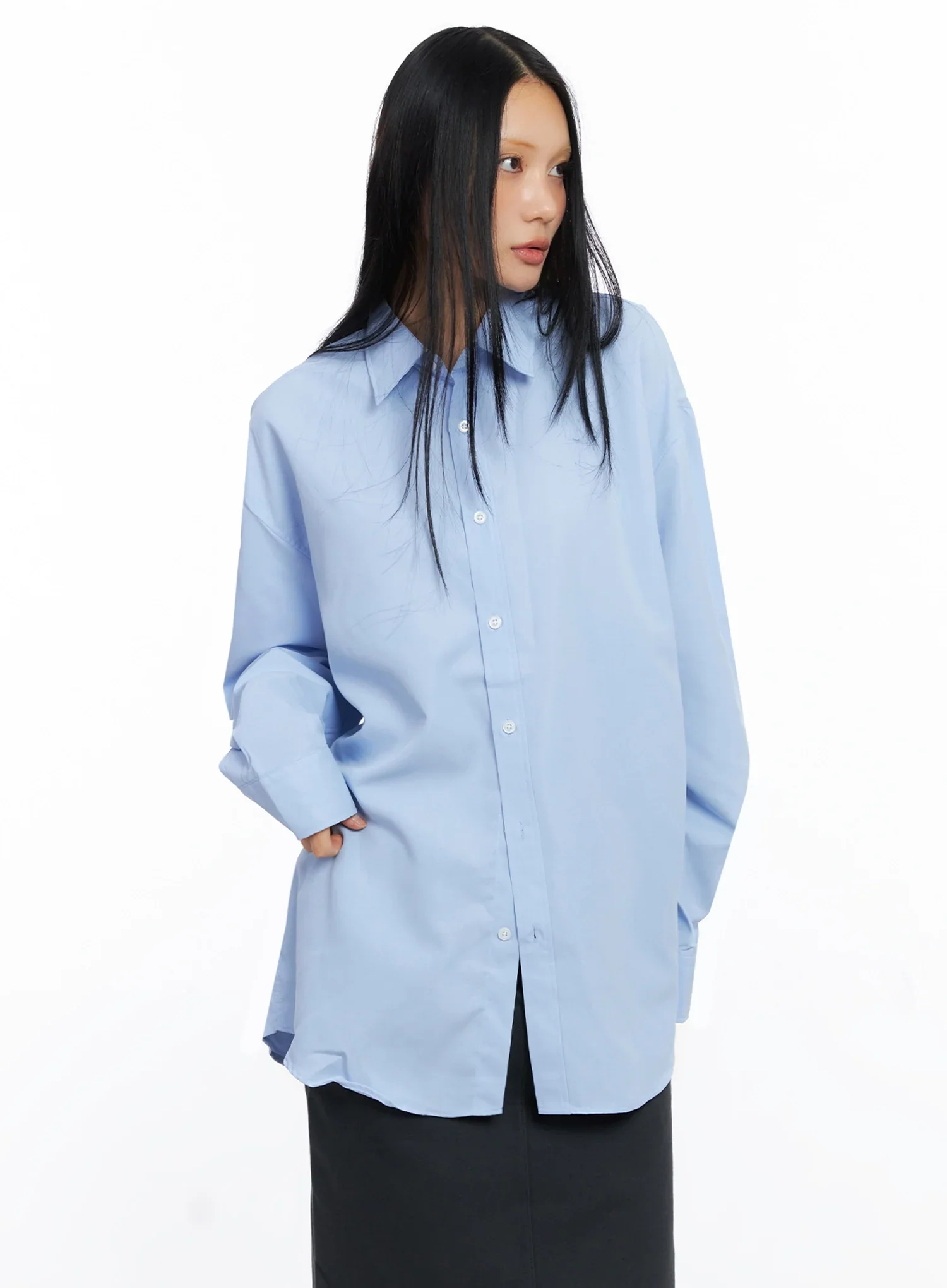 Relaxed-Fit Button Down Shirt IO517 - Image 7