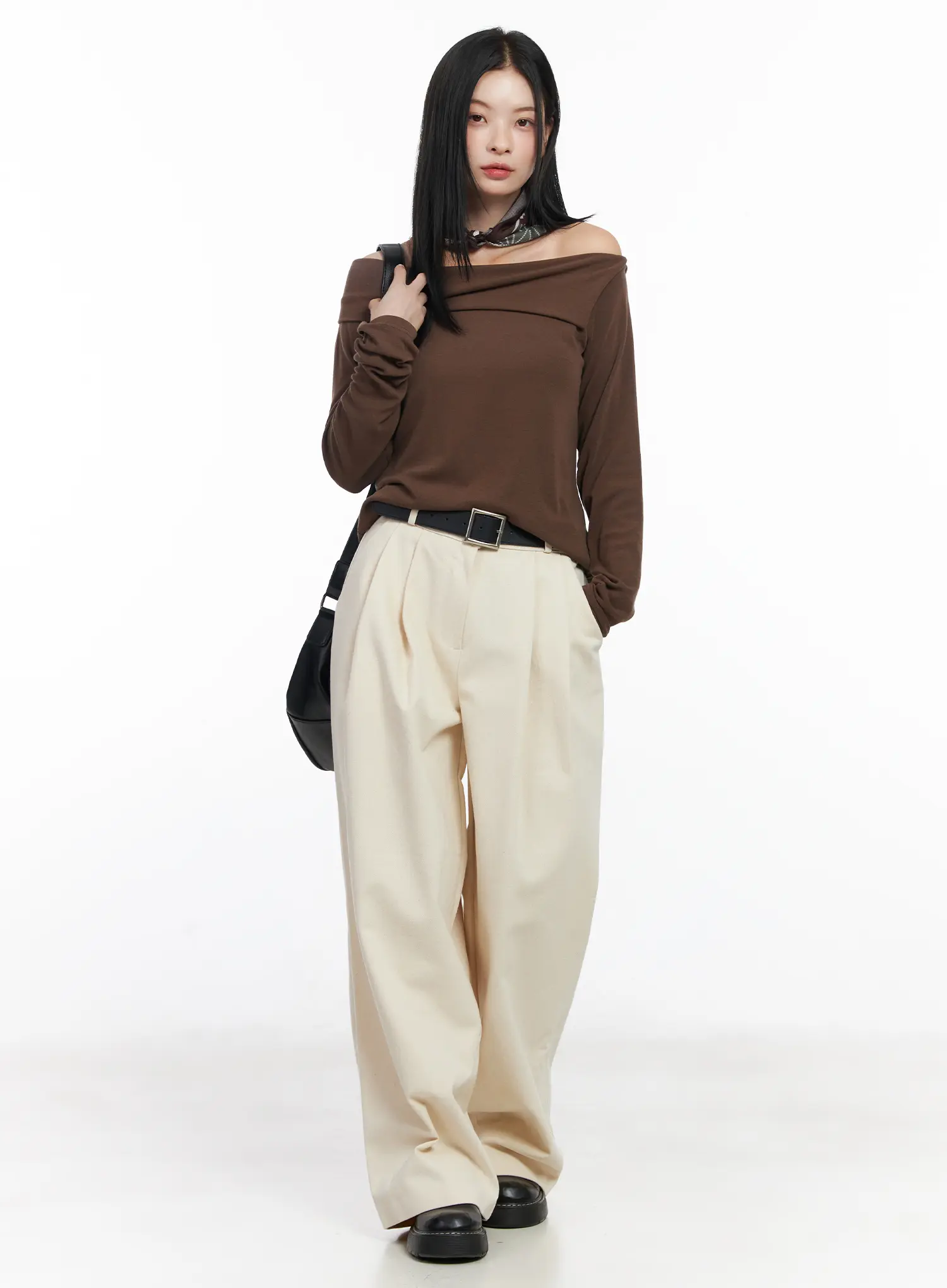 Relaxed Fit Pin Tuck Cotton Pants CJ519