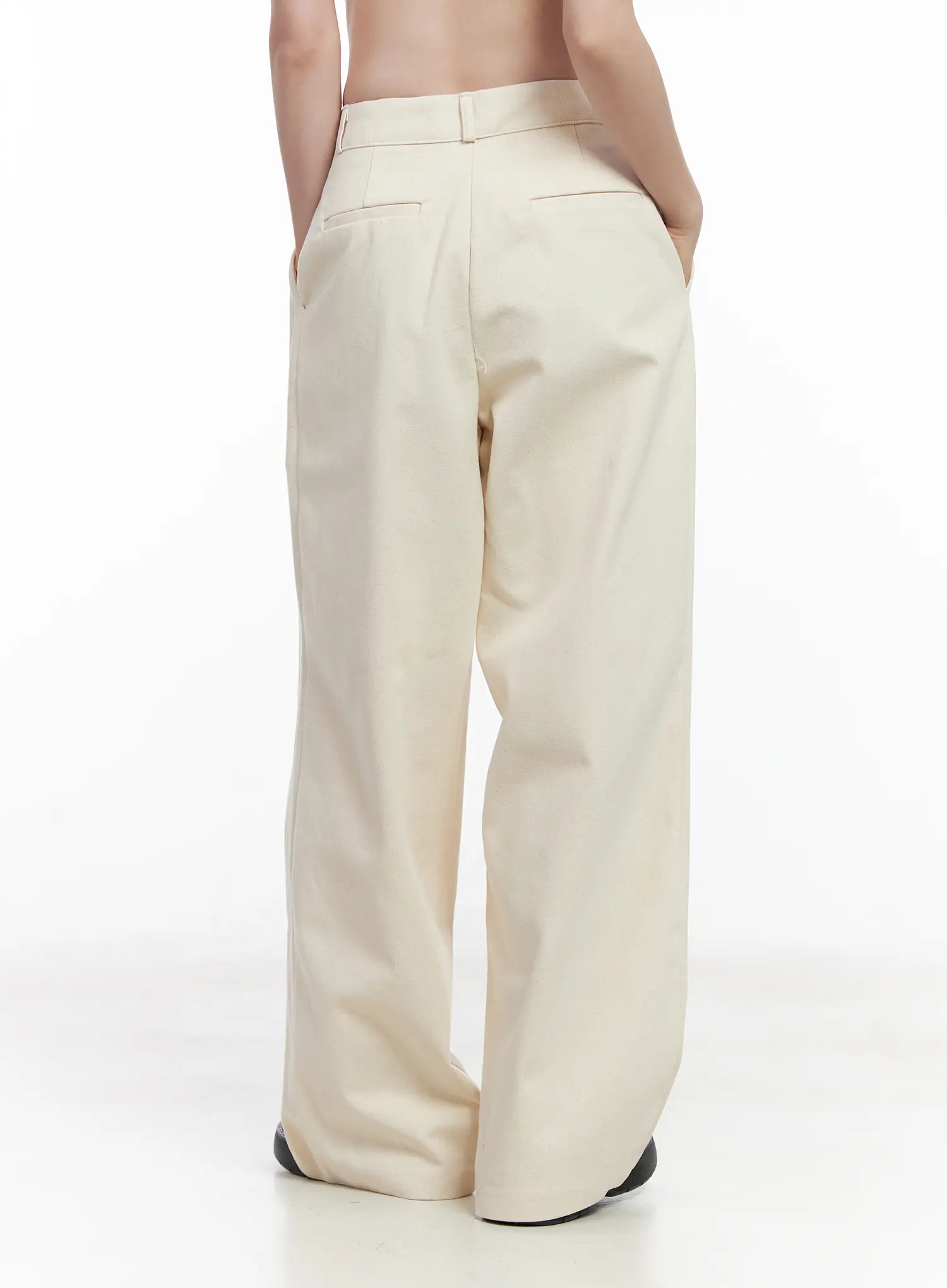 Relaxed Fit Pin Tuck Cotton Pants CJ519 - Image 4