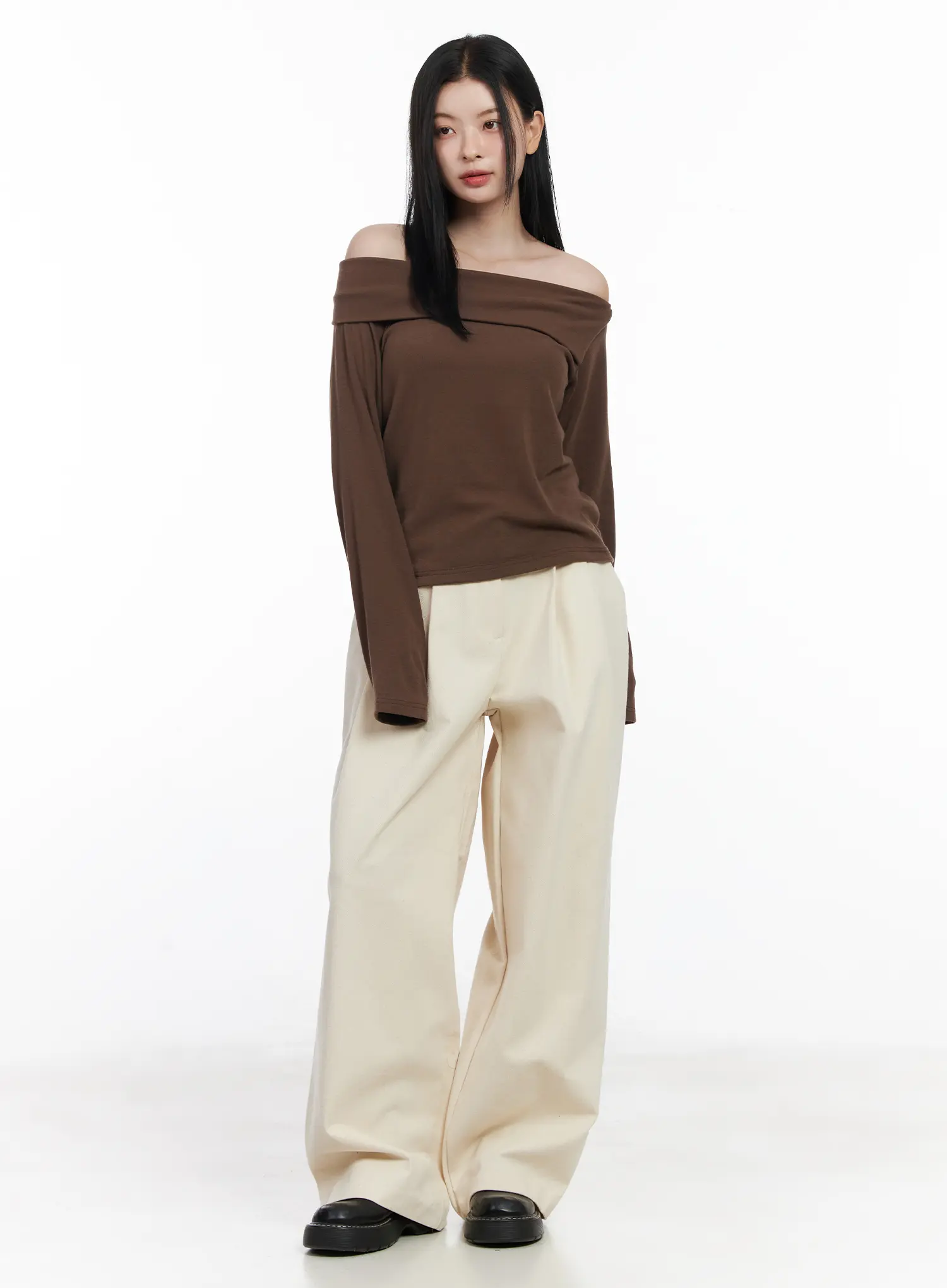 Relaxed Fit Pin Tuck Cotton Pants CJ519 - Image 5
