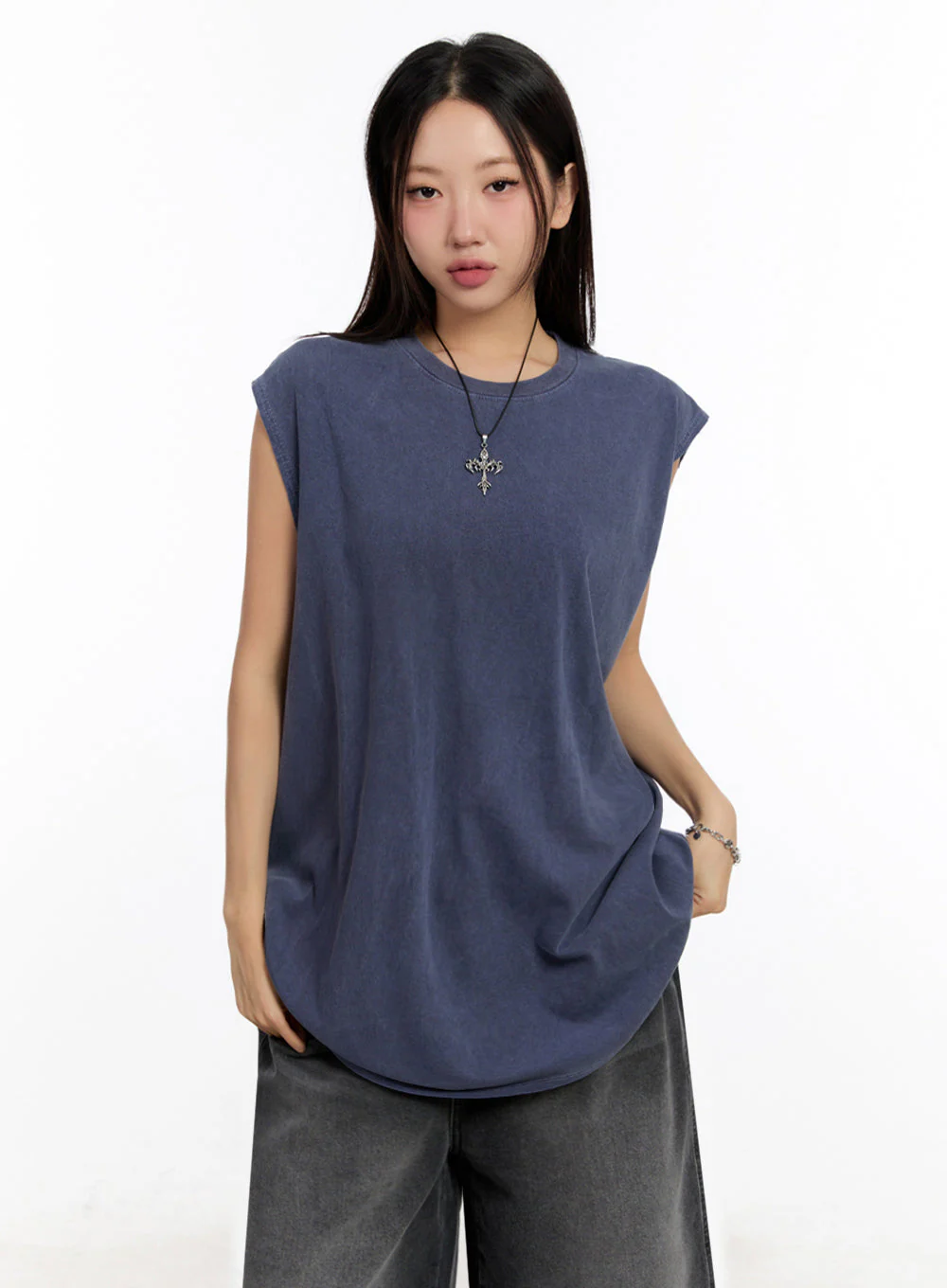 Relaxed-Fit Washed Tank Top IU509 - Image 10