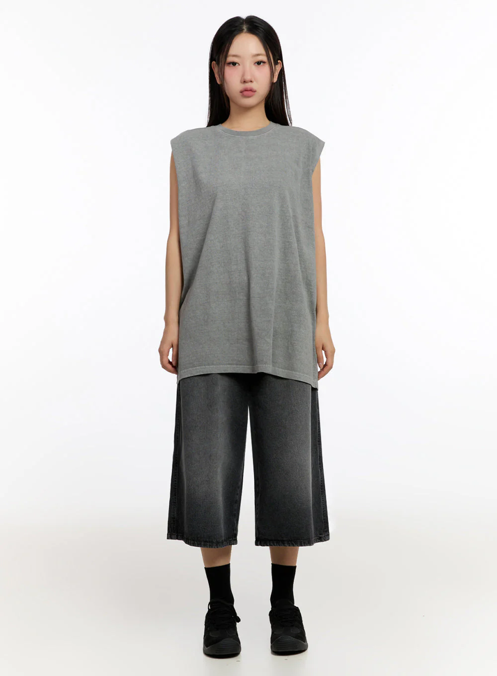 Relaxed-Fit Washed Tank Top IU509 - Image 4