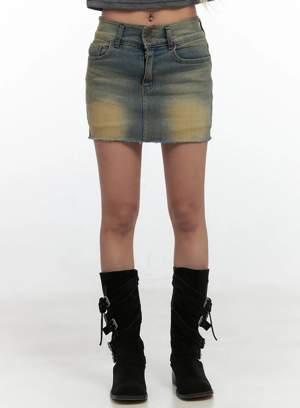 Retro Fade Wash Mini Skirt CS425