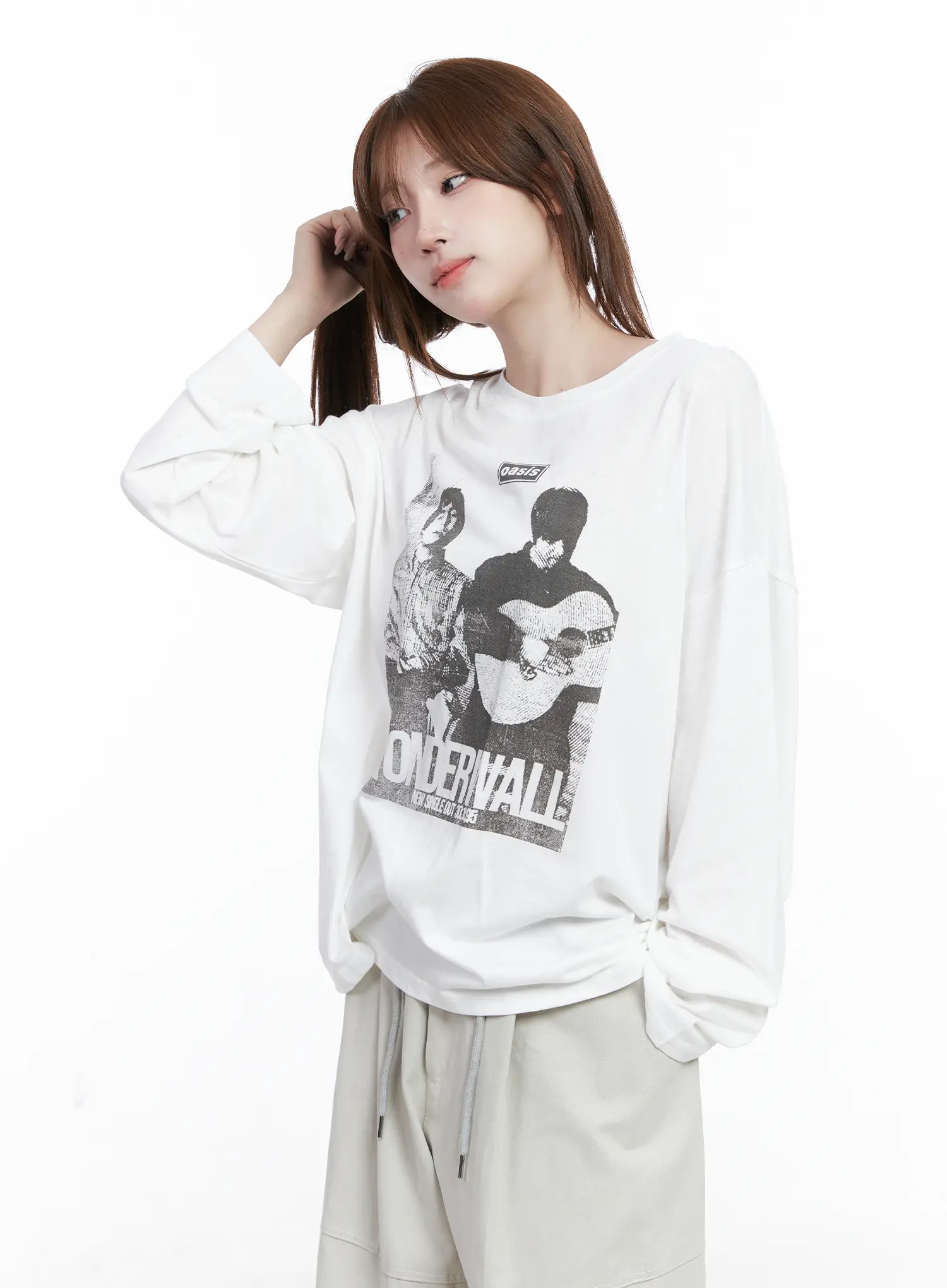 Retro Wonder Print Loose Fit Tee CG529 - Image 4
