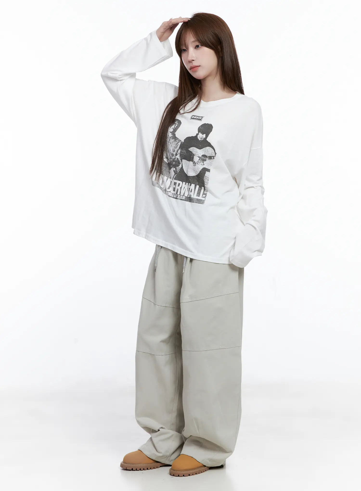 Retro Wonder Print Loose Fit Tee CG529 - Image 5
