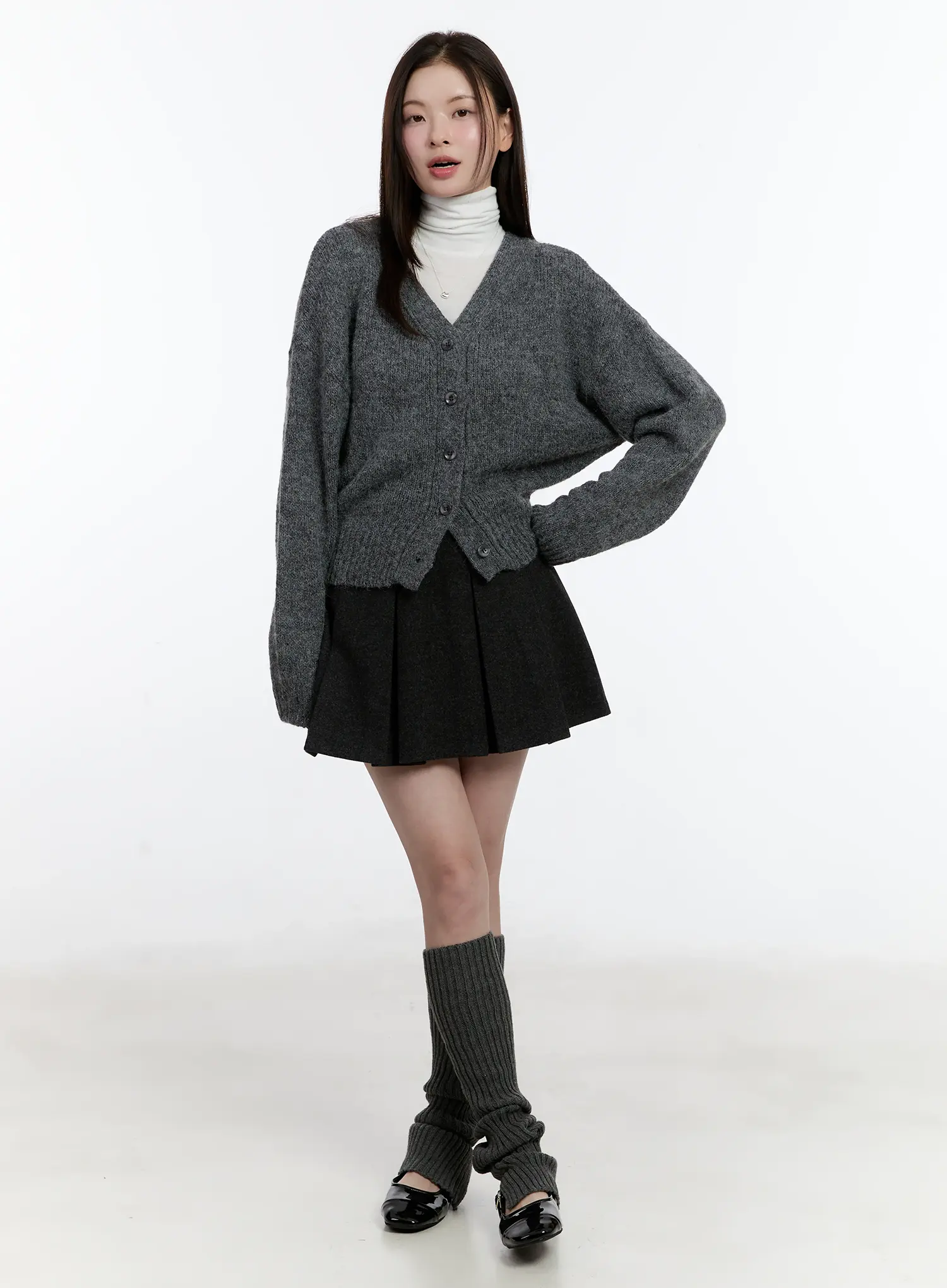 Reversible Classic V-Neck Cardigan ID511 - Image 5