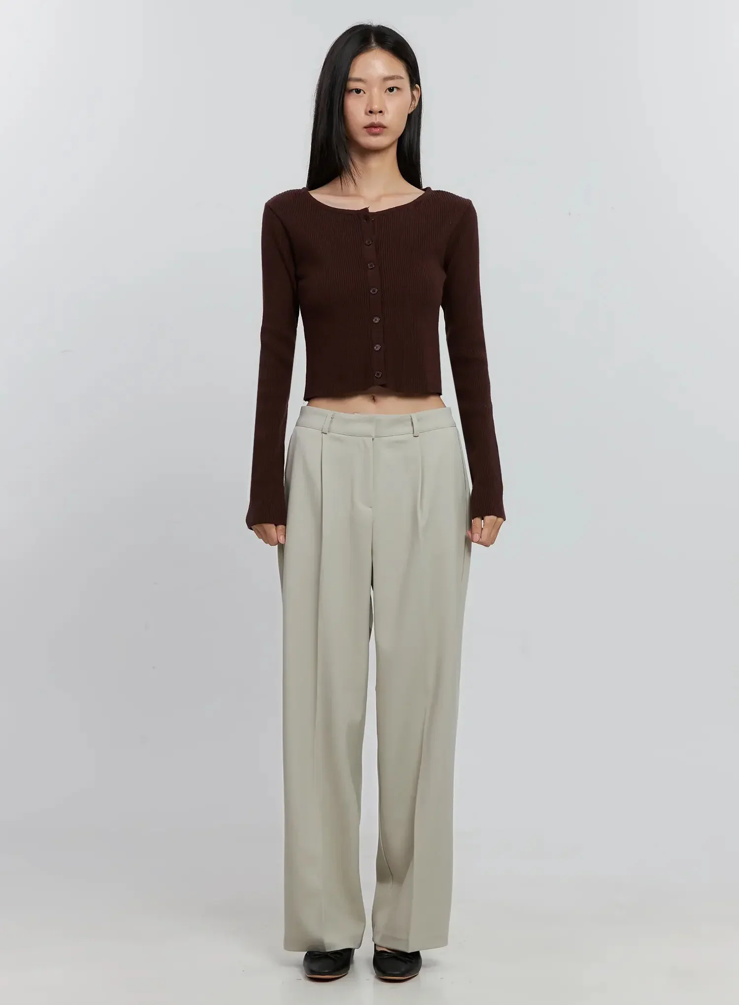 Ribbed Button-Up Cardigan IS516 - Image 6
