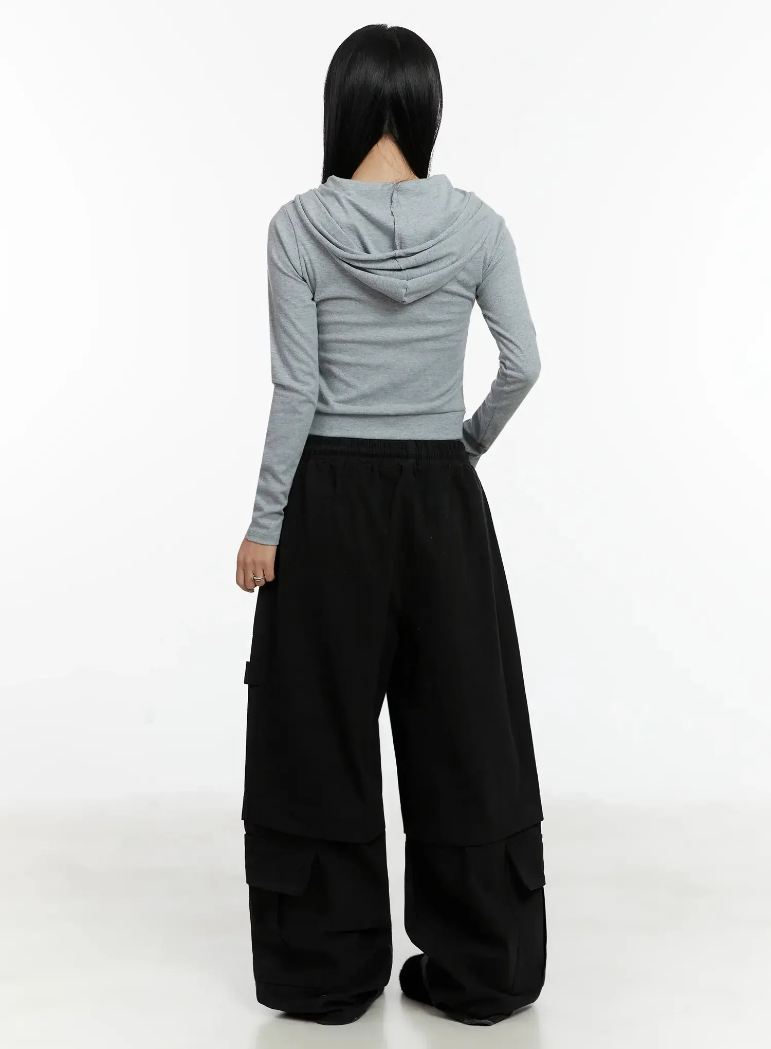 Ribbed Crop Zip-Up Hoodie ID525 - Image 12