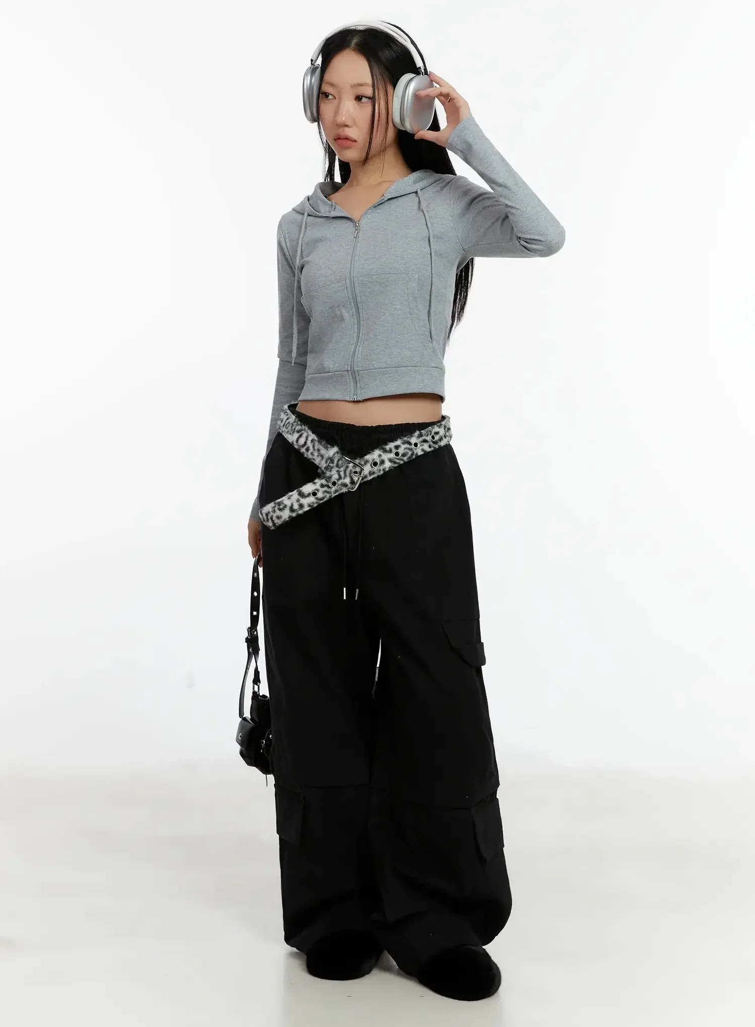 Ribbed Crop Zip-Up Hoodie ID525 - Image 13