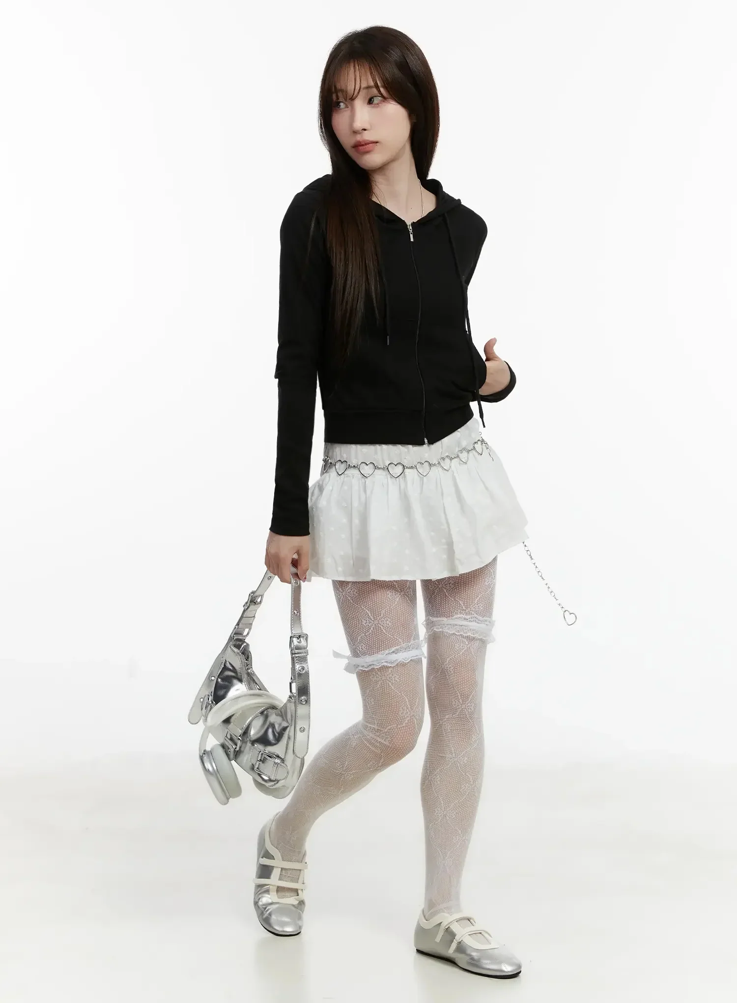 Ribbed Crop Zip-Up Hoodie ID525 - Image 15
