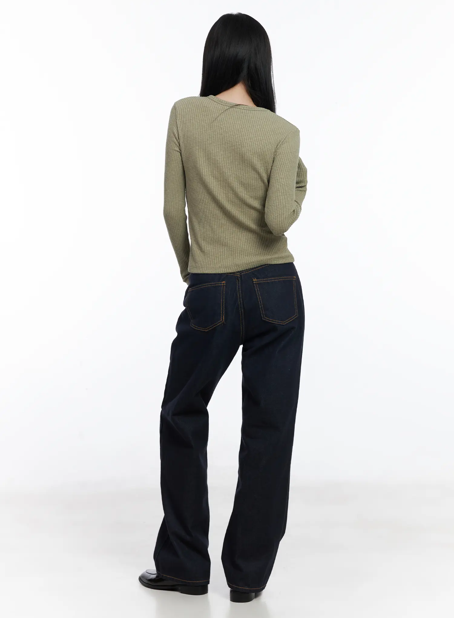 Ribbed Cutout Long Sleeve Tee CJ519 - Image 4