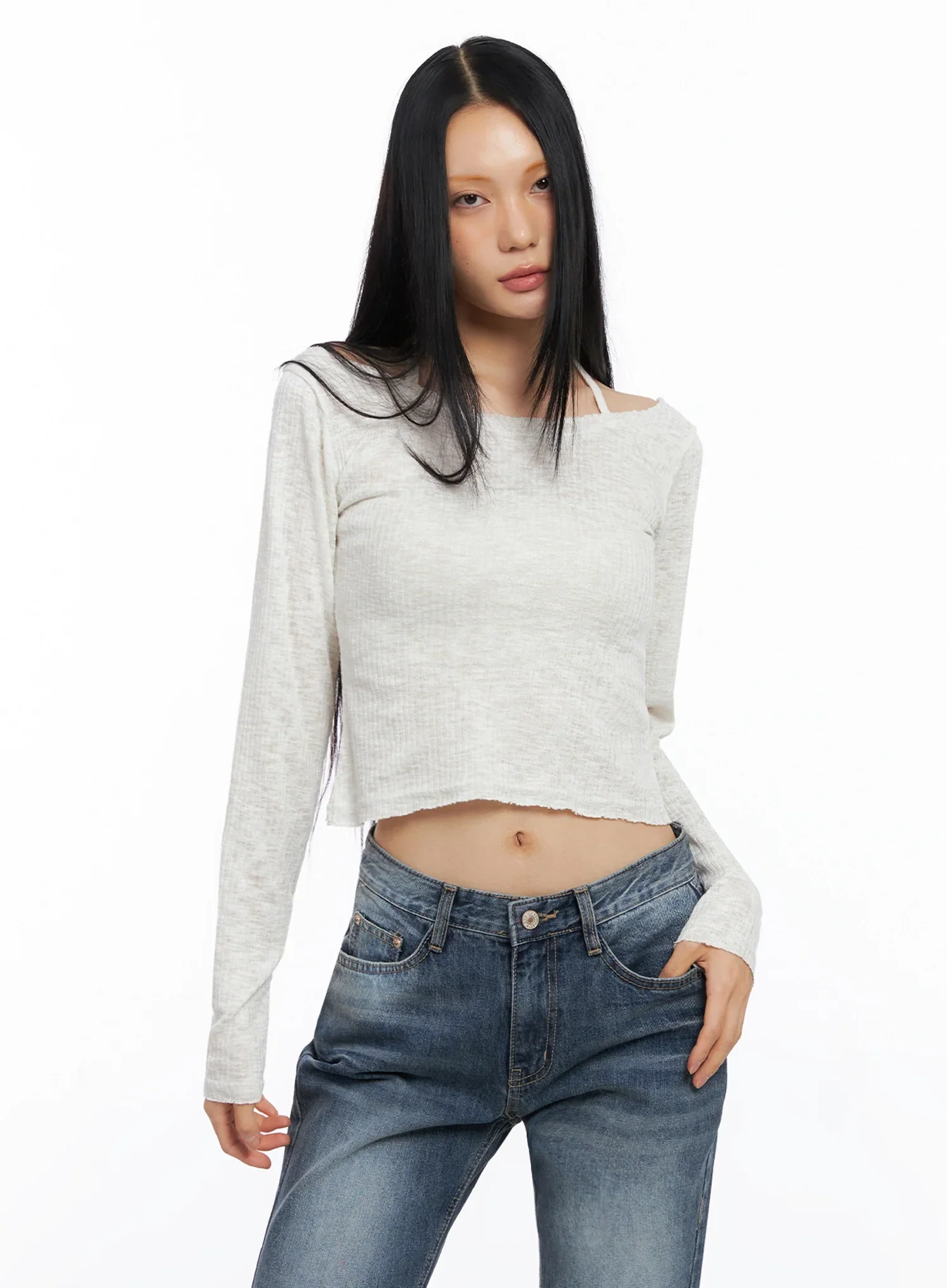 Ribbed Halterneck Top IO516 - Image 10