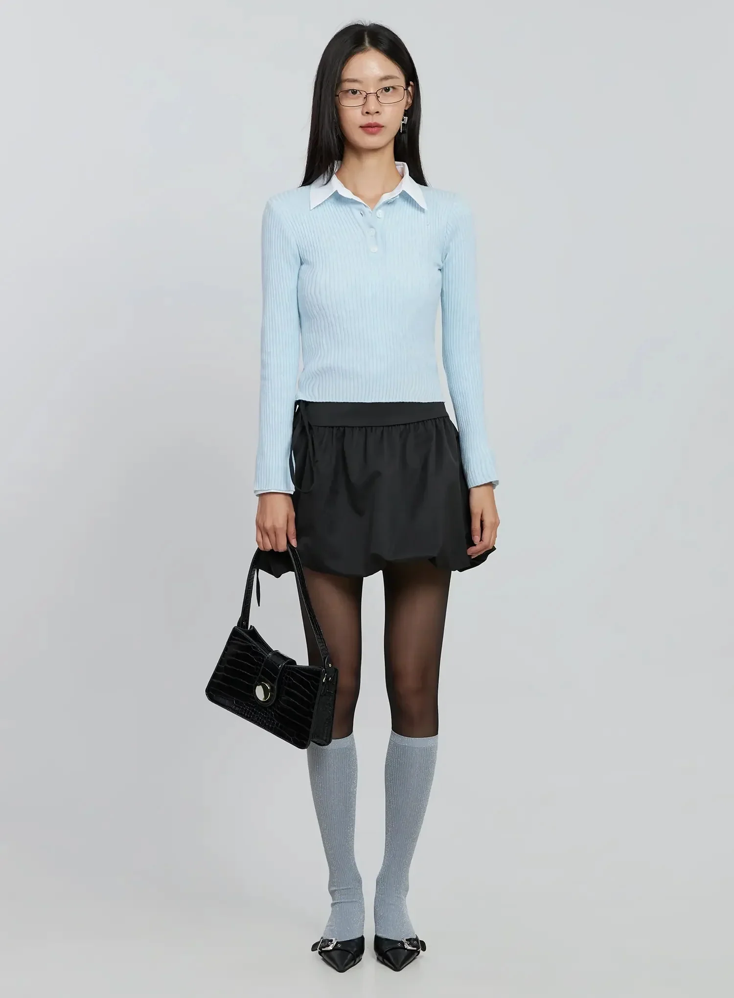 Ribbed Henley Knit Tee IO530 - Image 14