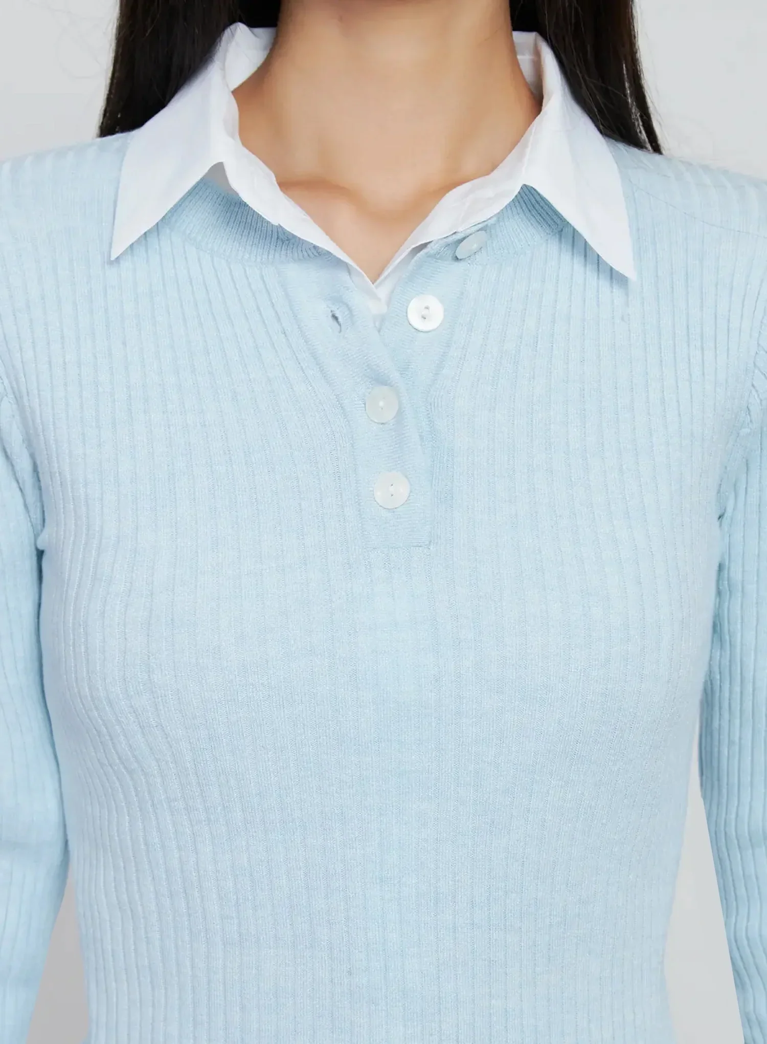 Ribbed Henley Knit Tee IO530 - Image 4