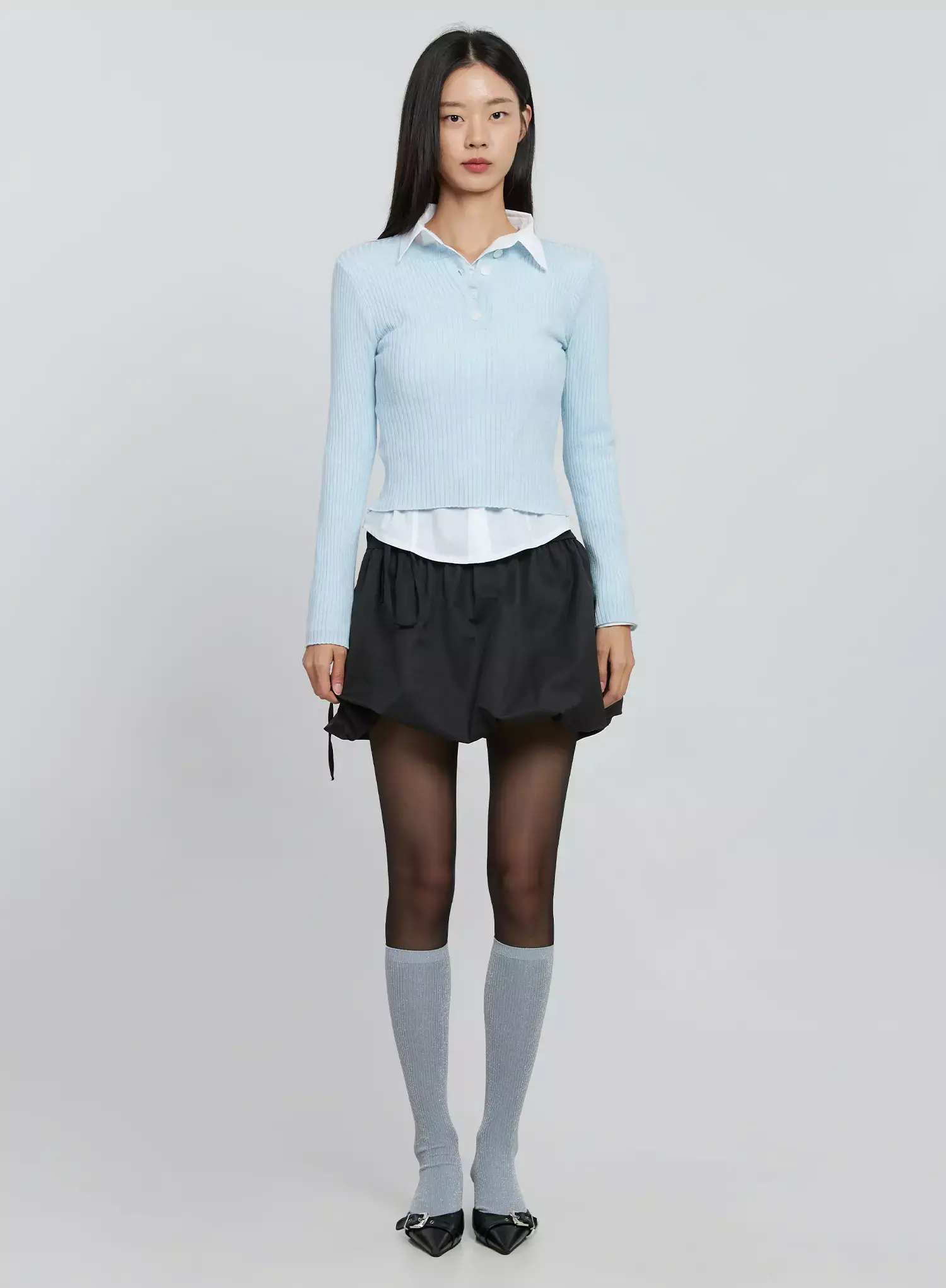 Ribbed Henley Knit Tee IO530 - Image 5