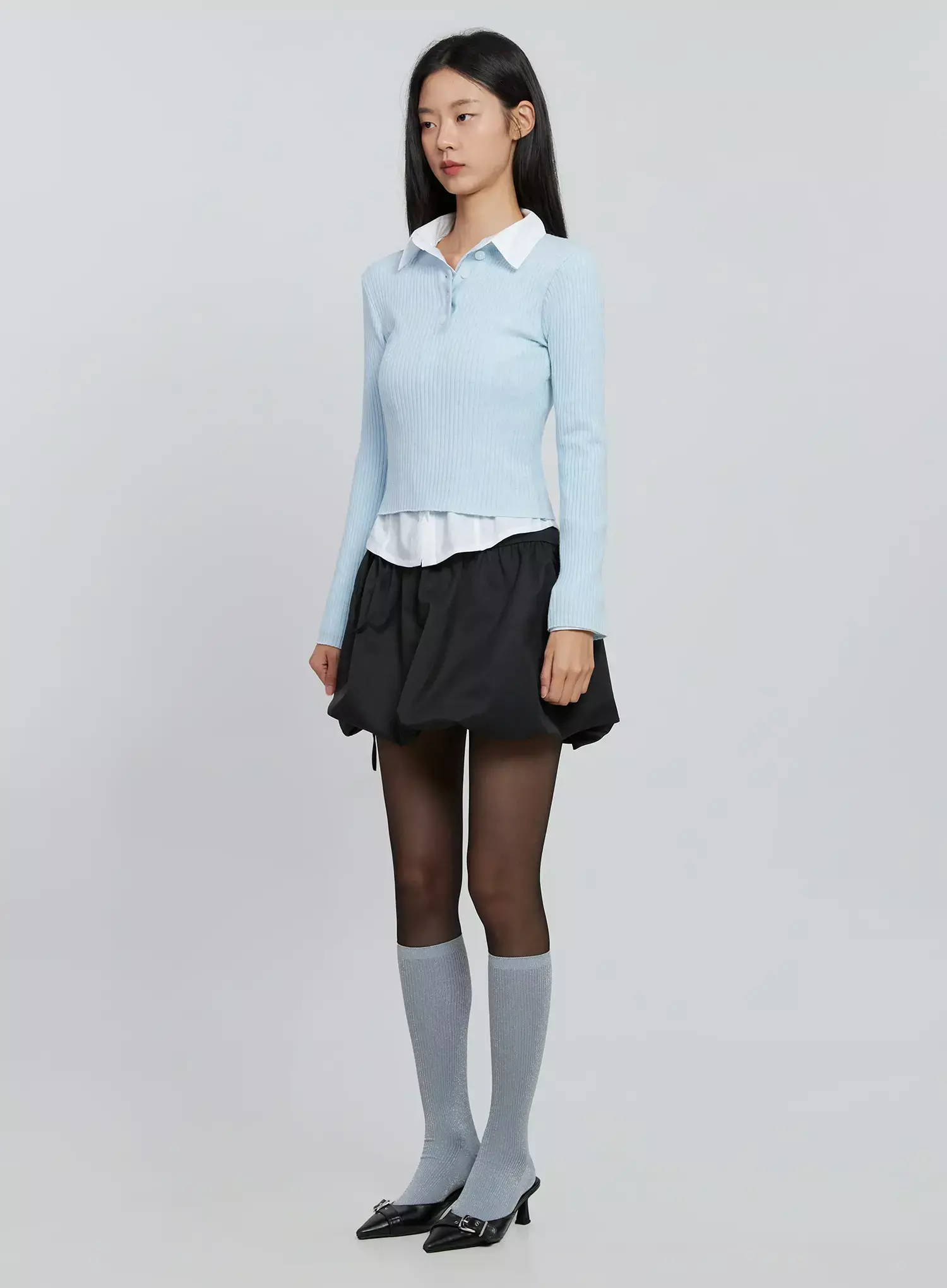 Ribbed Henley Knit Tee IO530 - Image 6