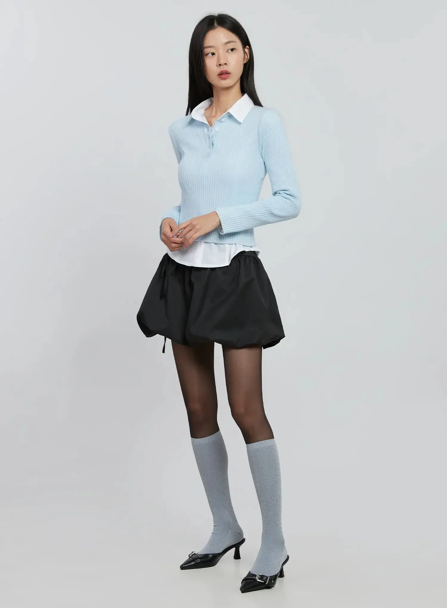 Ribbed Henley Knit Tee IO530 - Image 9