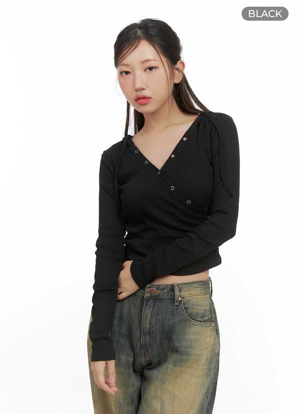 Ribbed Hoodie Long Sleeve Top CS405 - Image 10