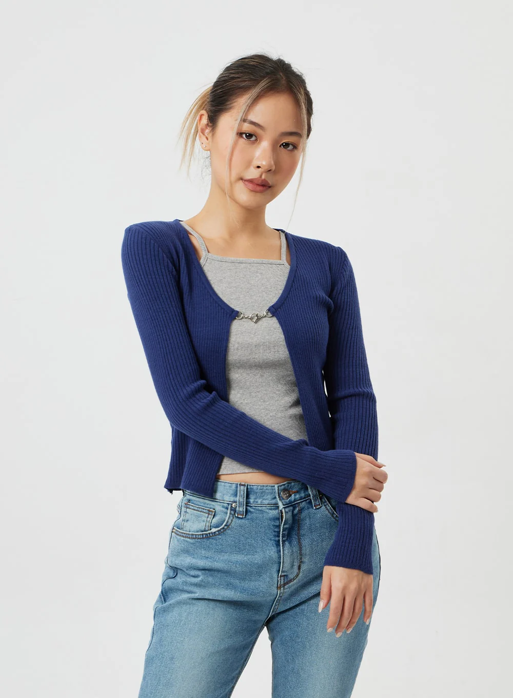 Ribbed Knit Cardigan CM303 - Image 11