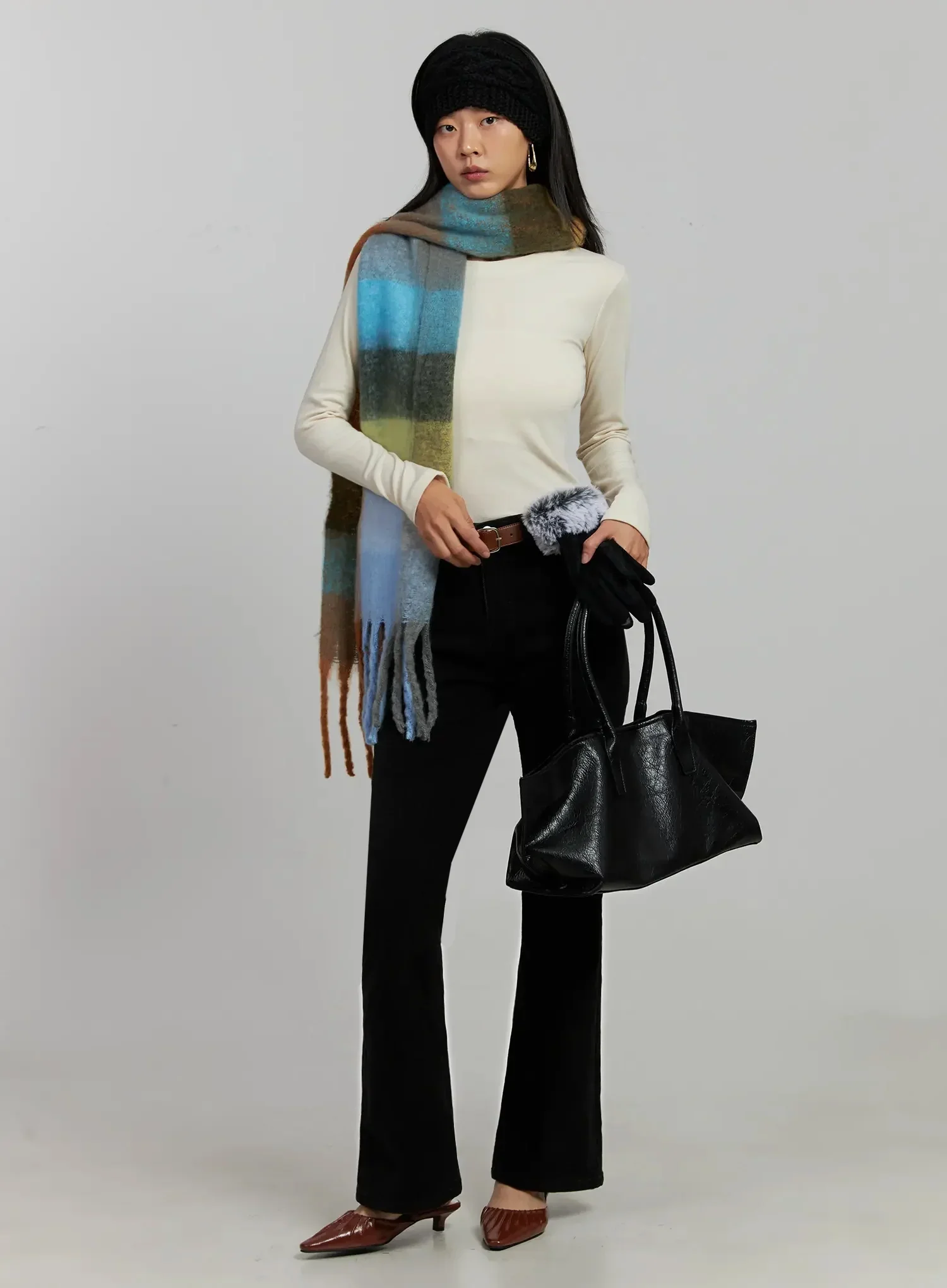 Ribbed Knit Long Sleeve Top IJ505 - Image 2