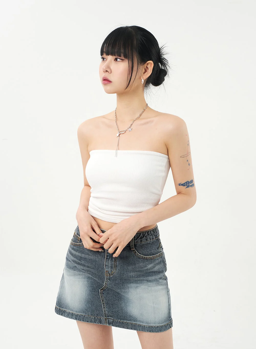 Ribbed Knit Tube Top CA327 - Image 8