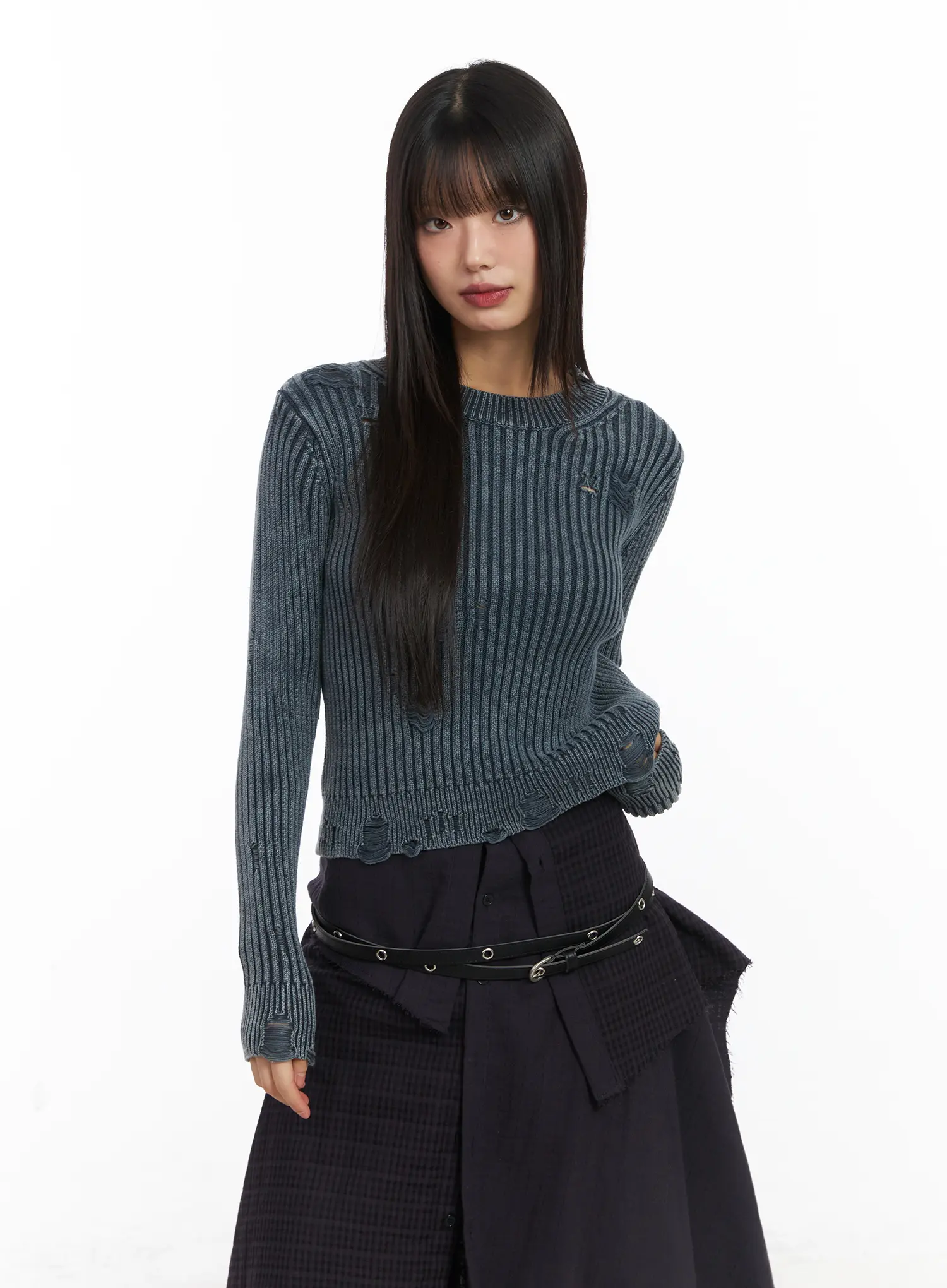 Ribbed Knit Vintage Sweater CD522 - Image 10