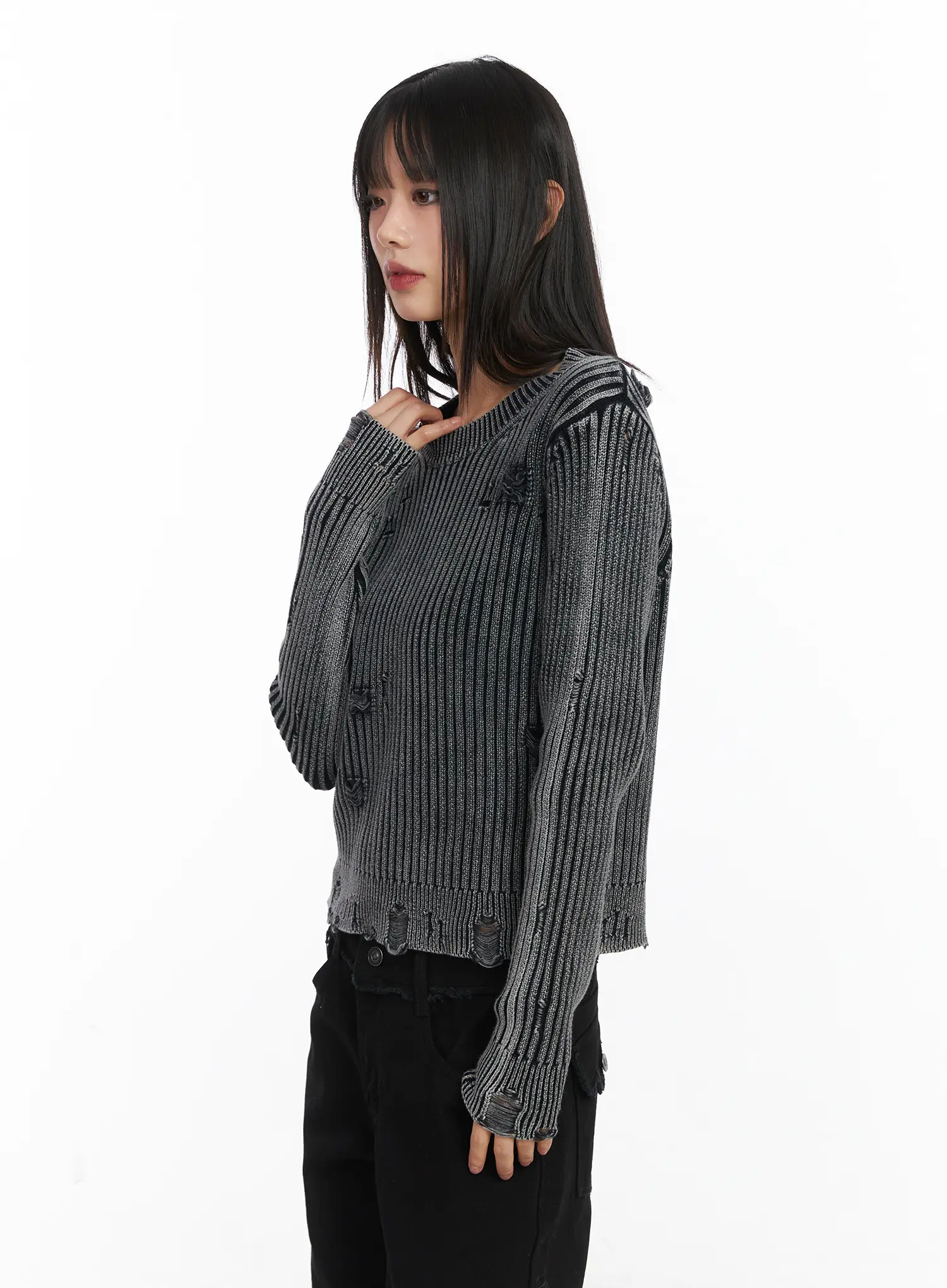 Ribbed Knit Vintage Sweater CD522 - Image 6