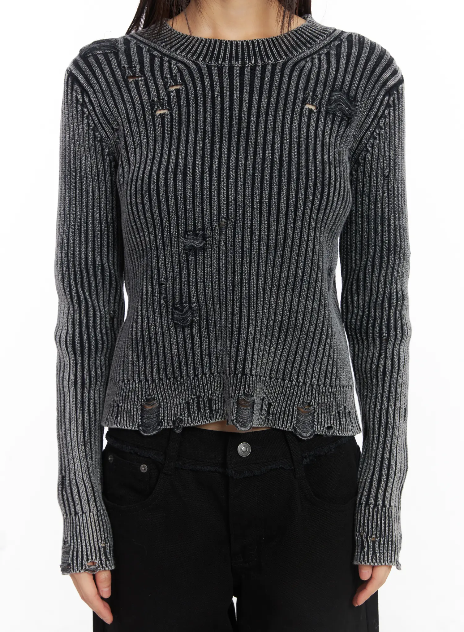 Ribbed Knit Vintage Sweater CD522 - Image 7