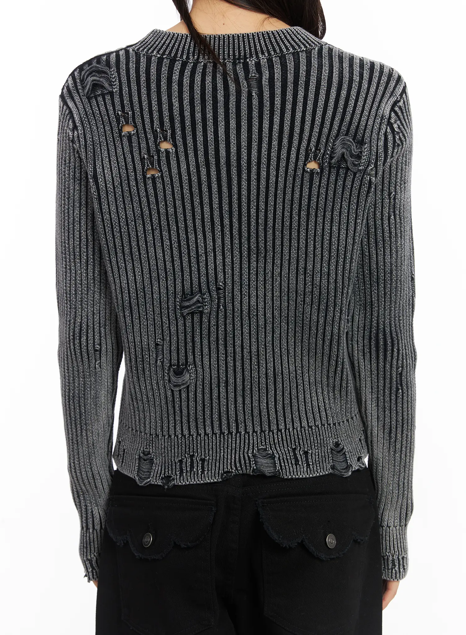 Ribbed Knit Vintage Sweater CD522 - Image 8