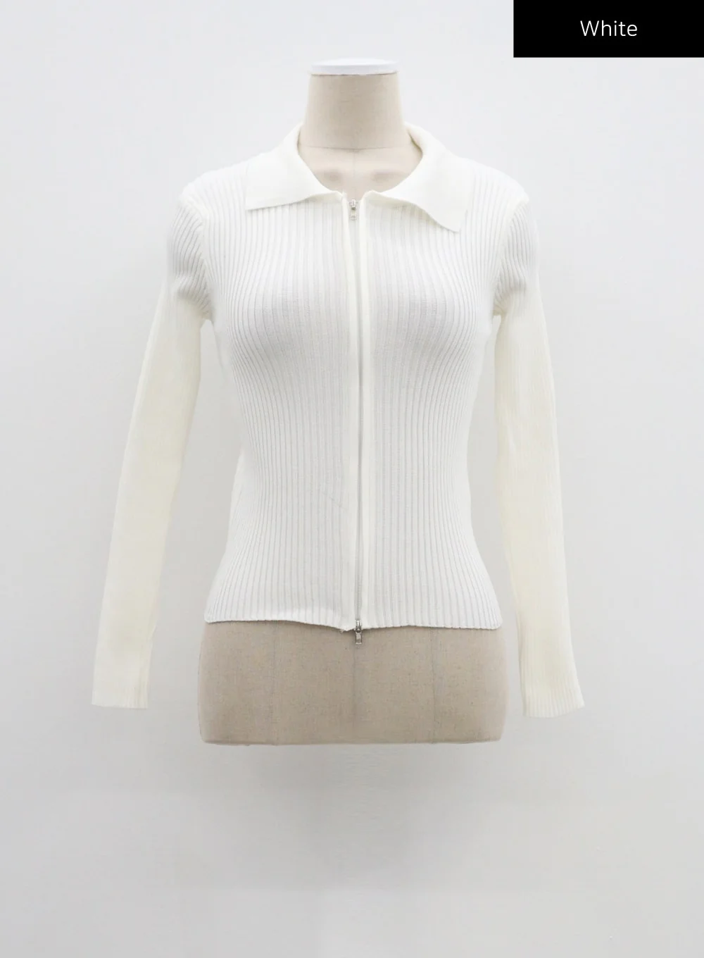 Ribbed Knit Zip-Up CF324 - Image 17