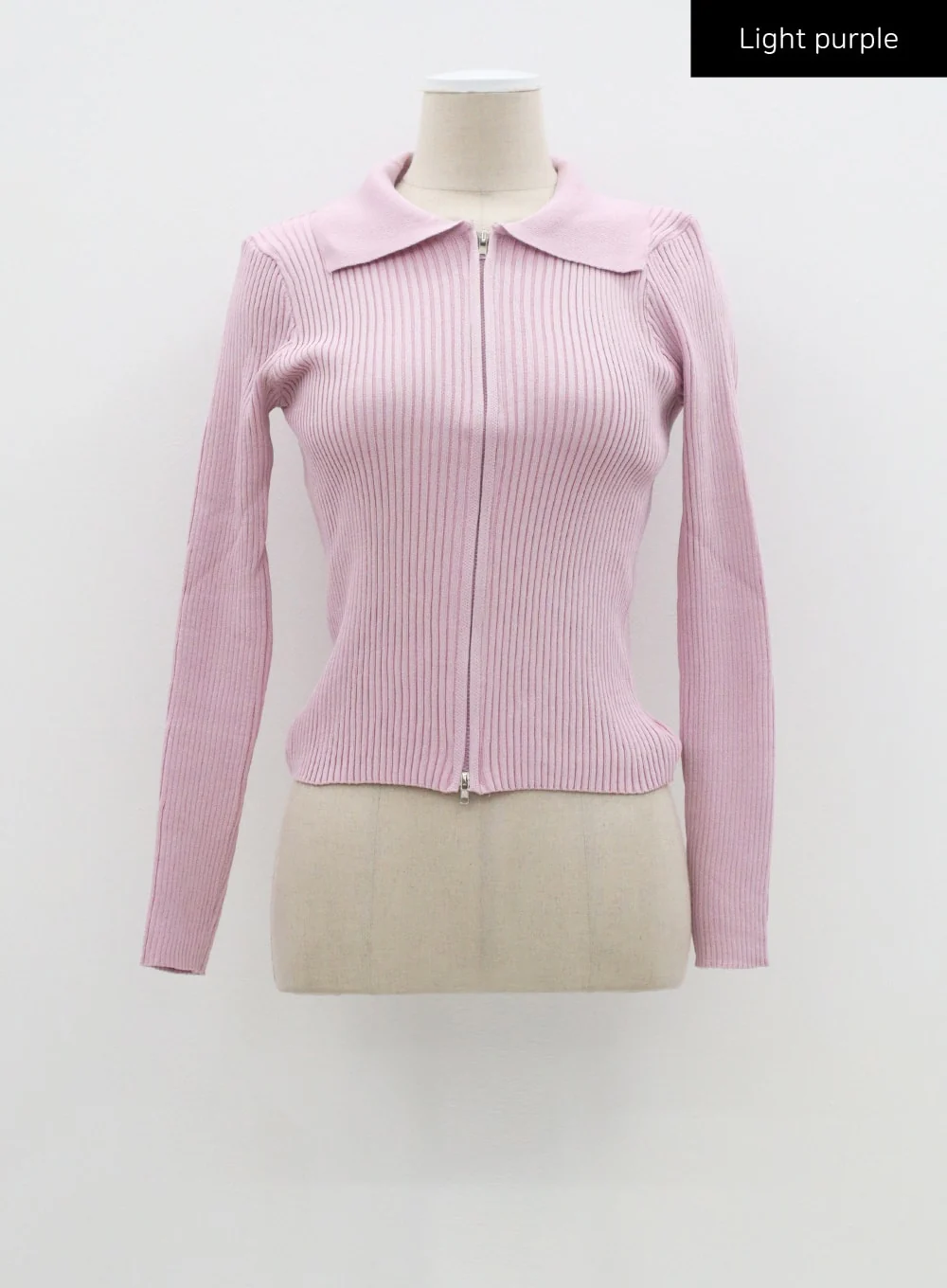 Ribbed Knit Zip-Up CF324 - Image 20