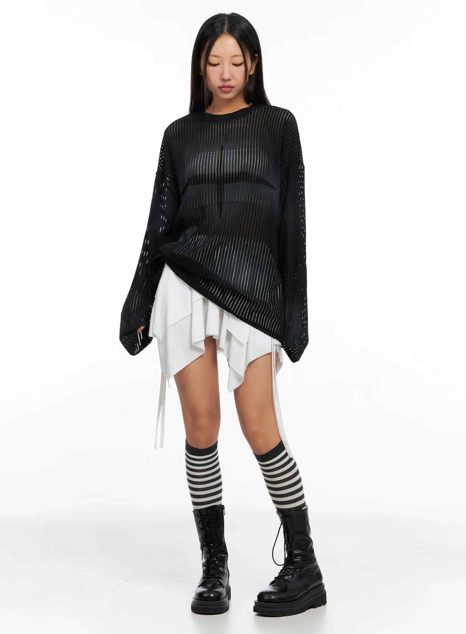 Ribbed Lightweight Long Sleeve Tee IG528 - Image 7