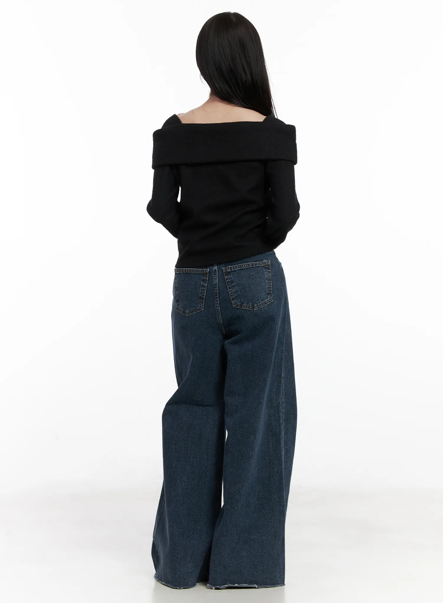 Ribbed Off-Shoulder Long Sleeve Top CN527 - Image 5