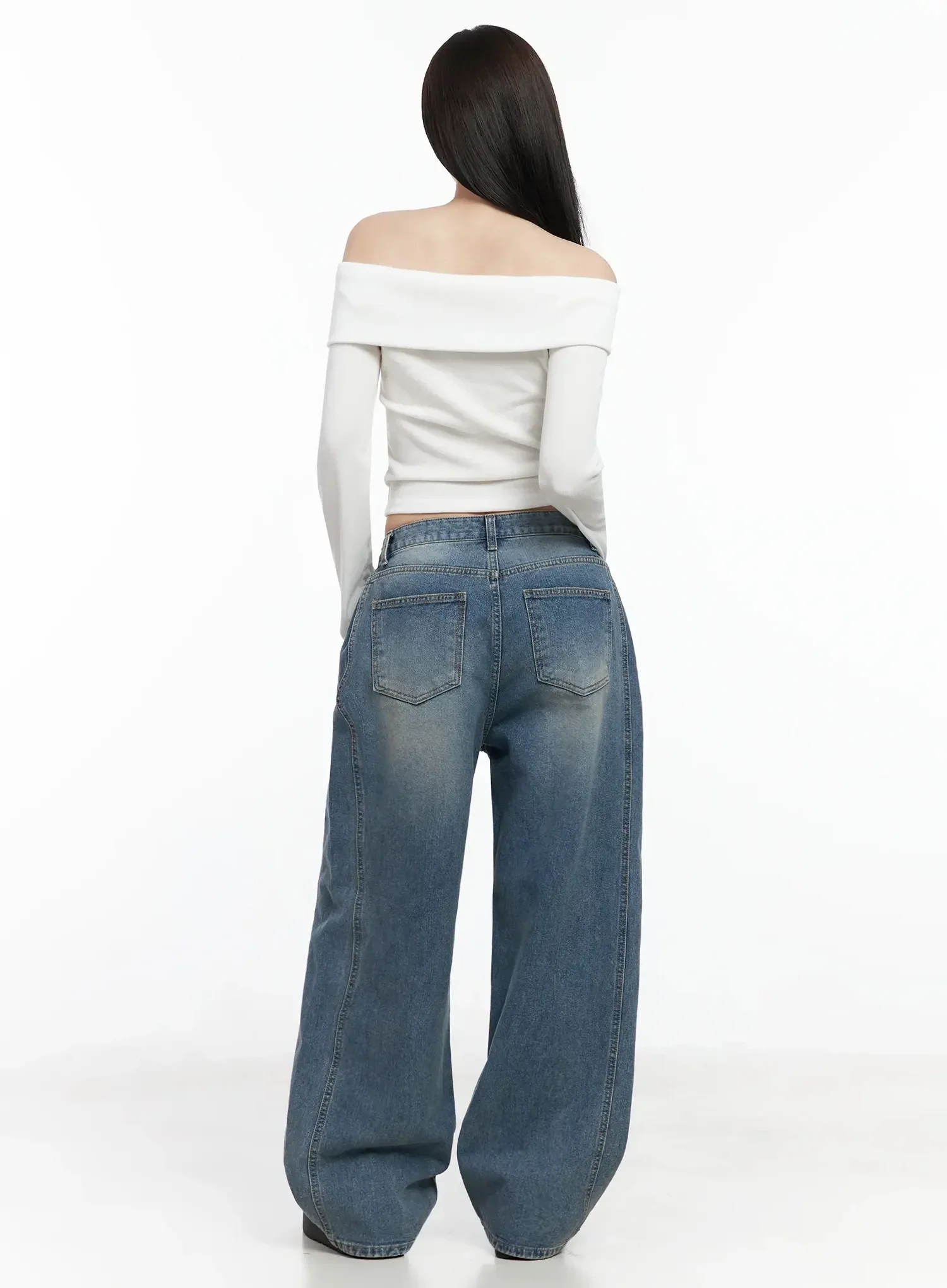 Ribbed Off-Shoulder Zip-Up Tee IJ528 - Image 10
