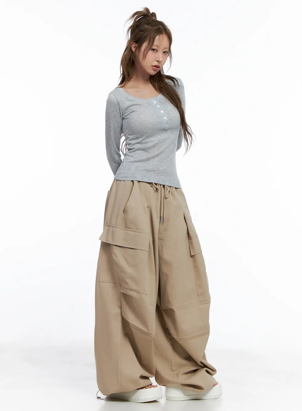 Ribbed Sheer Long-Sleeve Top CL514 - Image 5