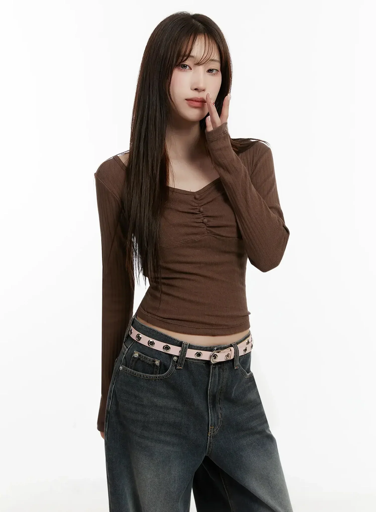 Ribbed Shirring Top IJ521 - Image 12