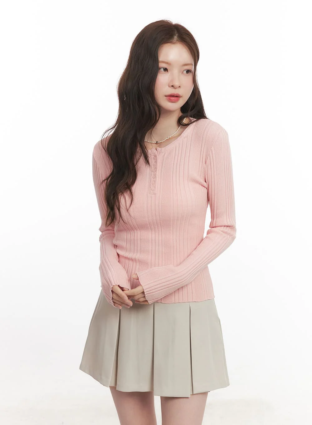 Ribbed Slim-Fit Round Neck Sweater CA502 - Image 11