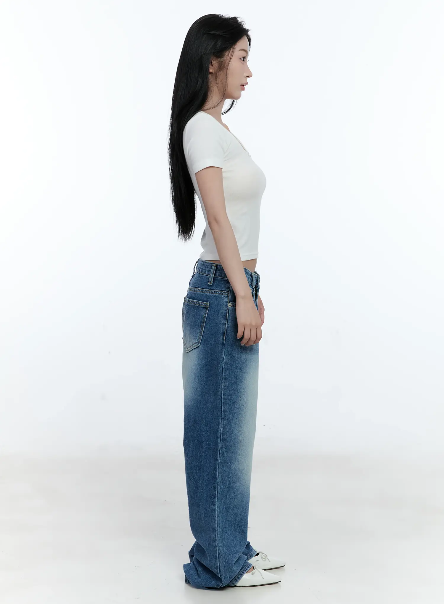 Ribbed U-Neck Crop Tee CL530 - Image 4