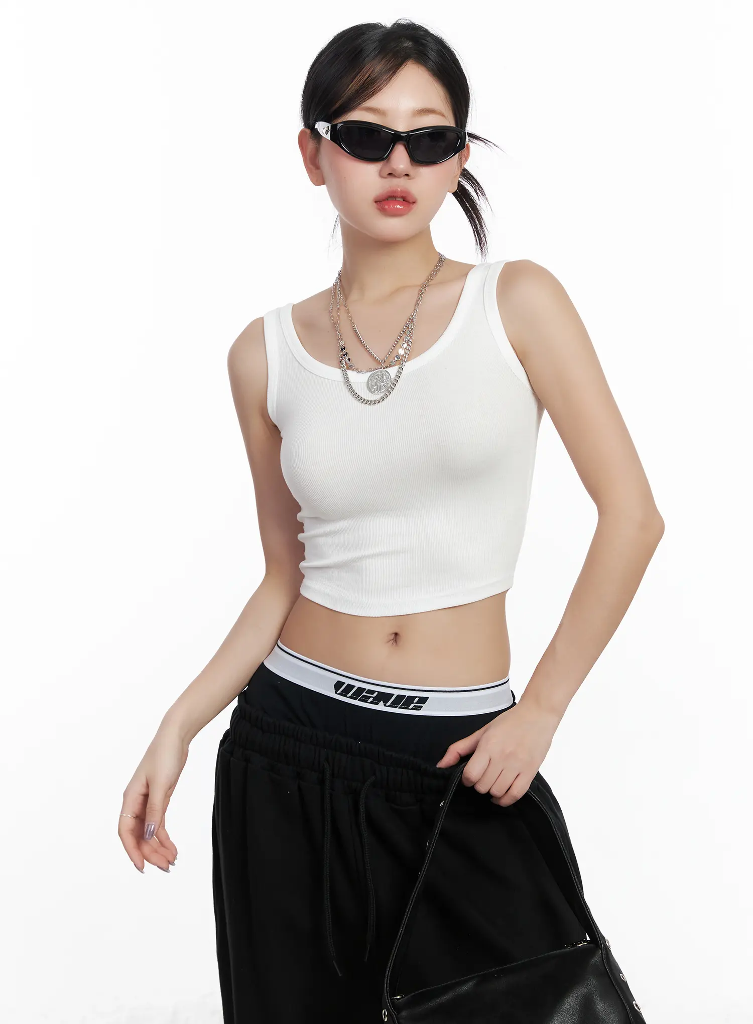 Ribbed U-Neck Cropped Top CF503
