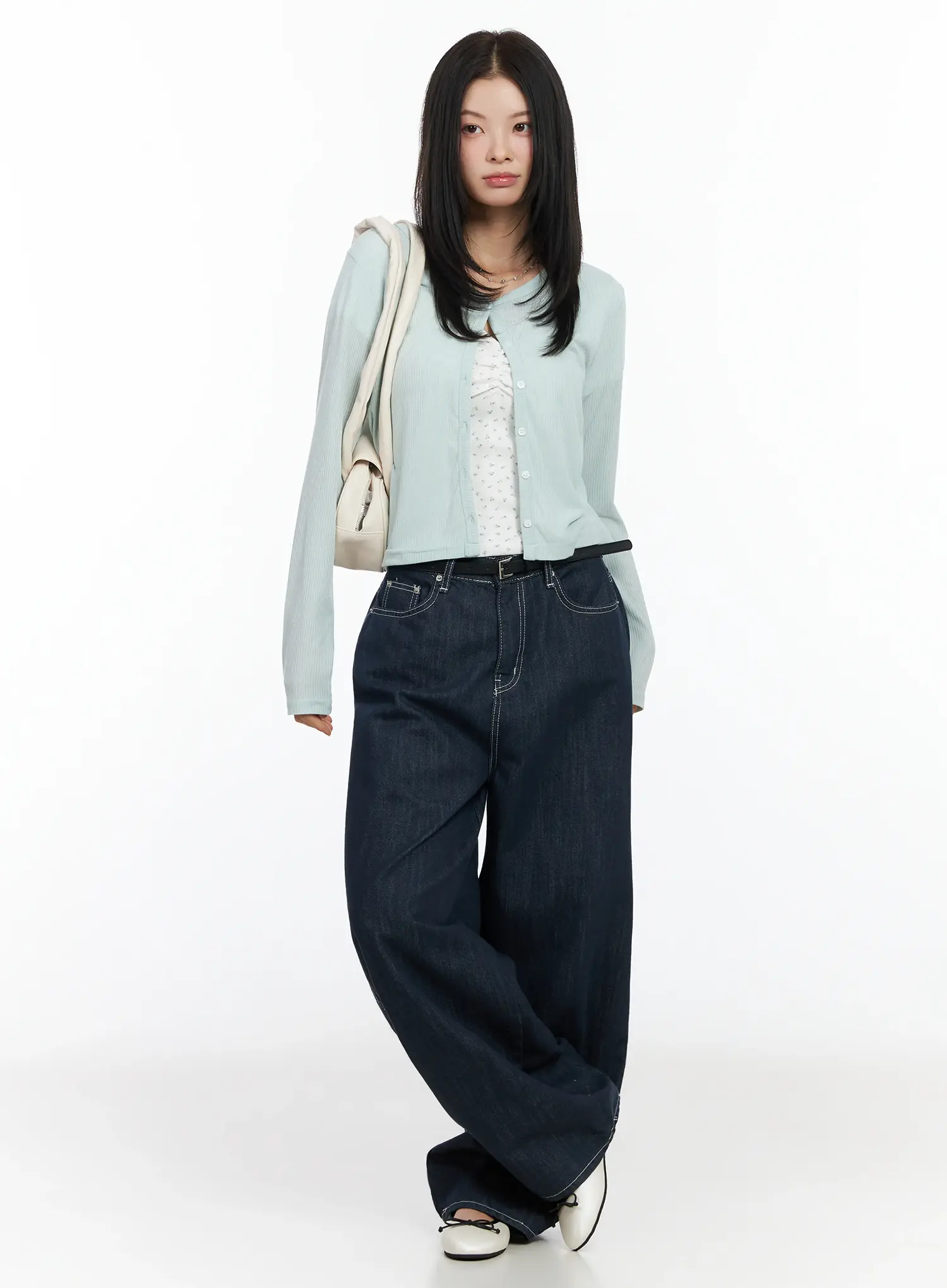 Ribbed V-Neck Cardigan IM524