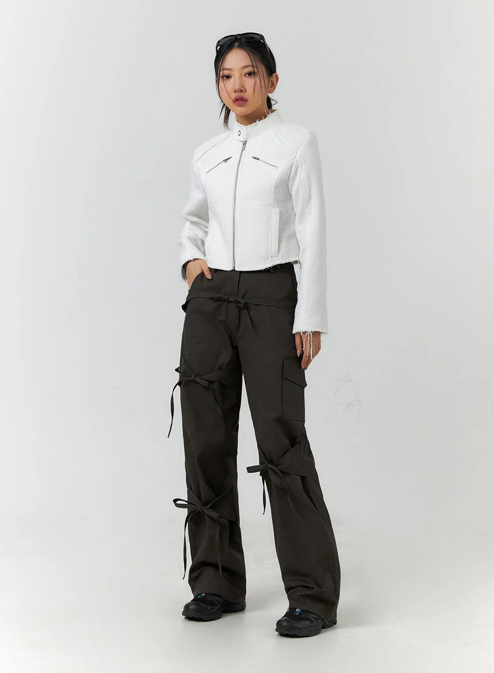 Ribbon Detail Cargo Pants CF401 - Image 2