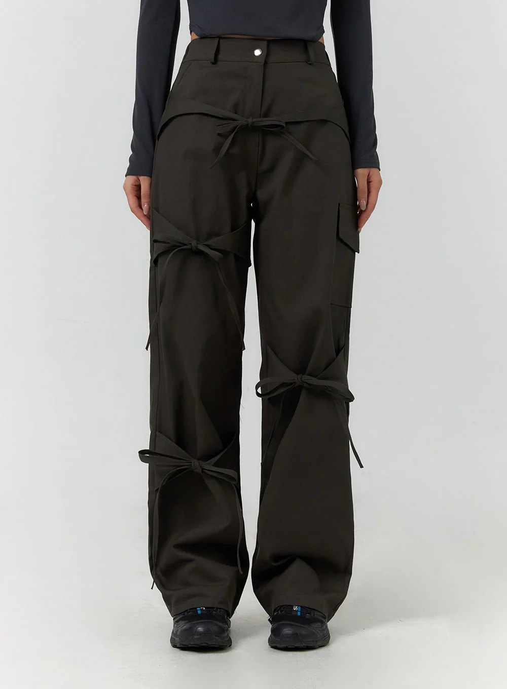 Ribbon Detail Cargo Pants CF401 - Image 7