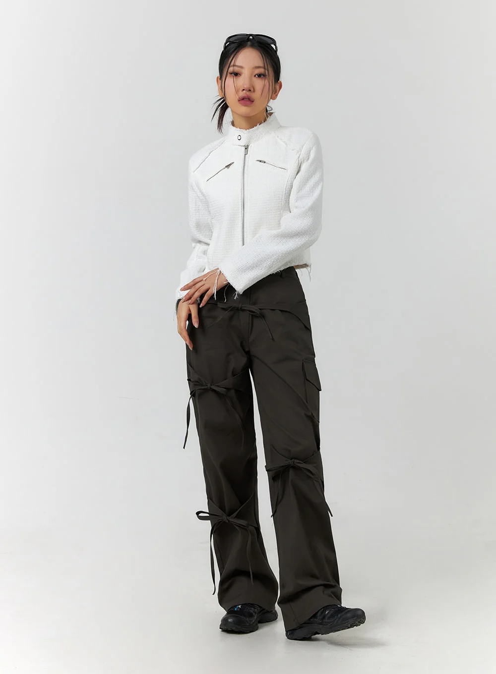 Ribbon Detail Cargo Pants CF401 - Image 9